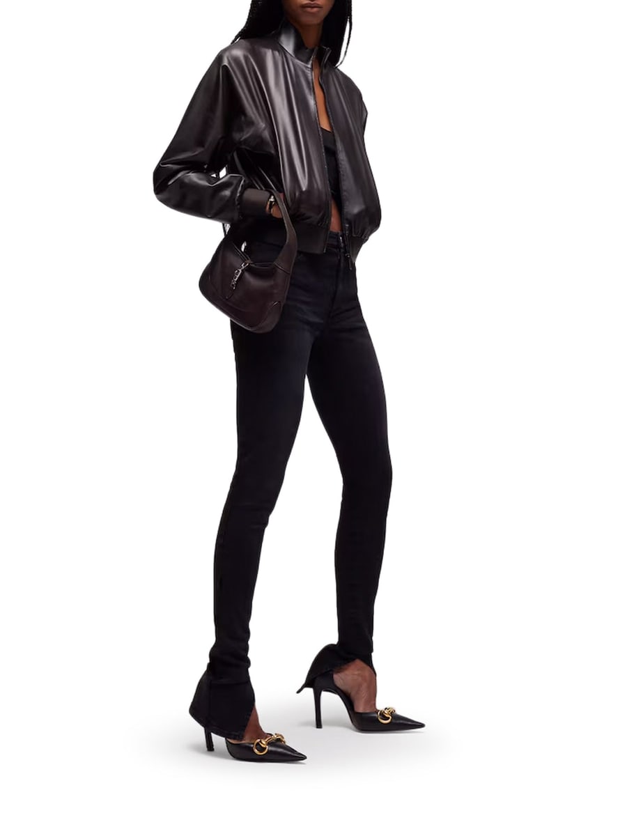Gucci BOMBER JACKET IN SOFT NAPPA, view 2