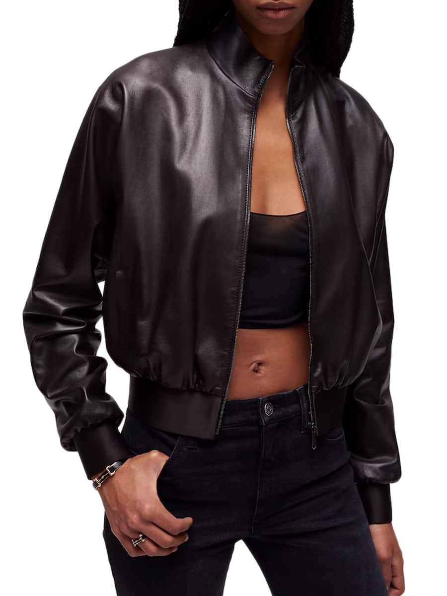 Gucci BOMBER JACKET IN SOFT NAPPA, view 4