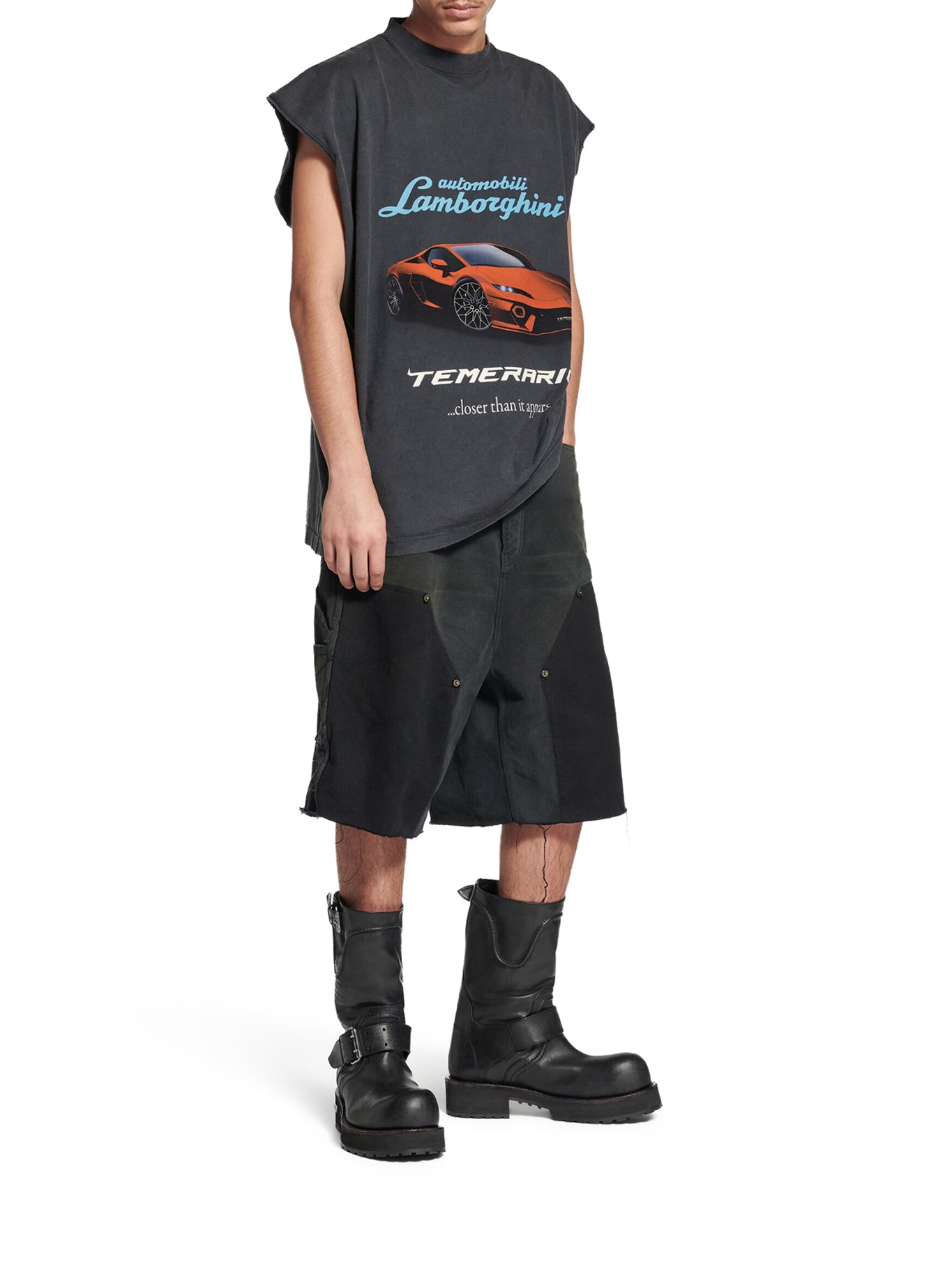 Balenciaga VENOM WORN-OUT LEATHER BOOTS, view 2