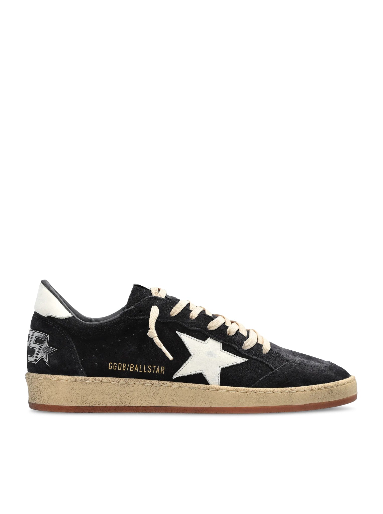 Golden Goose BALL-STAR IN DARK BLUE SUEDE WITH WHITE LEATHER STAR