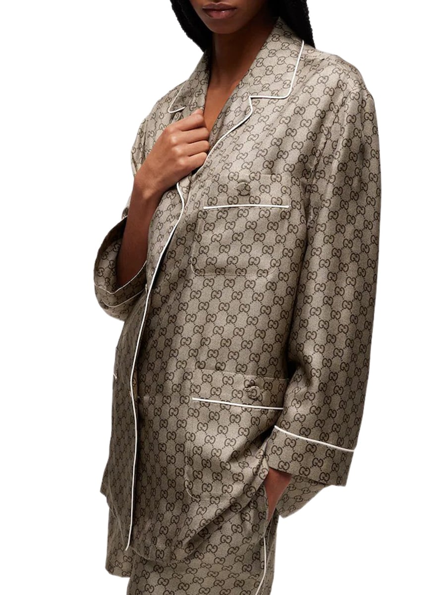 Gucci PRINTED SILK TWILL SHIRT, view 4