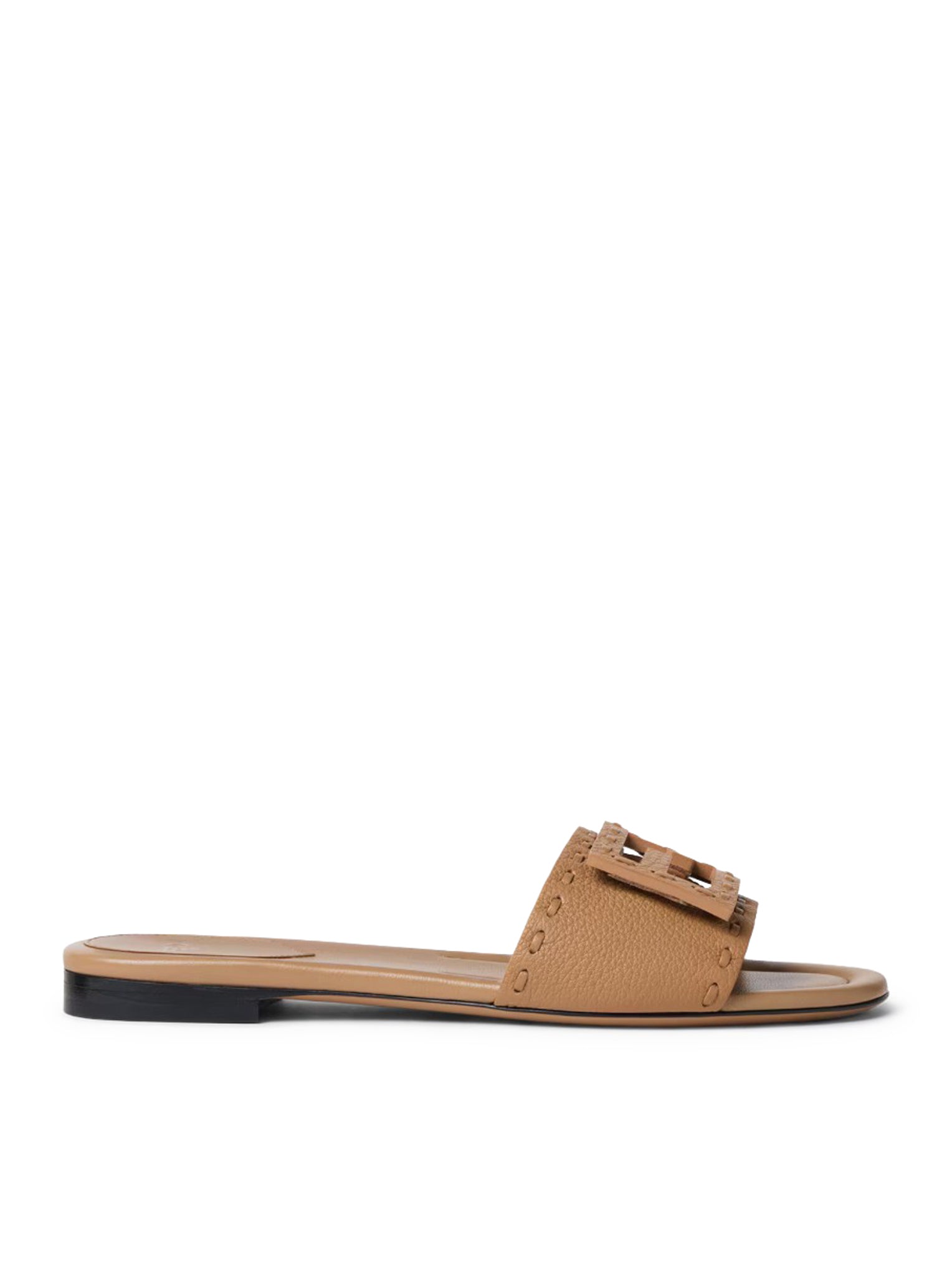 Fendi LIGHT BROWN LEATHER BAGUETTE SLIDE
