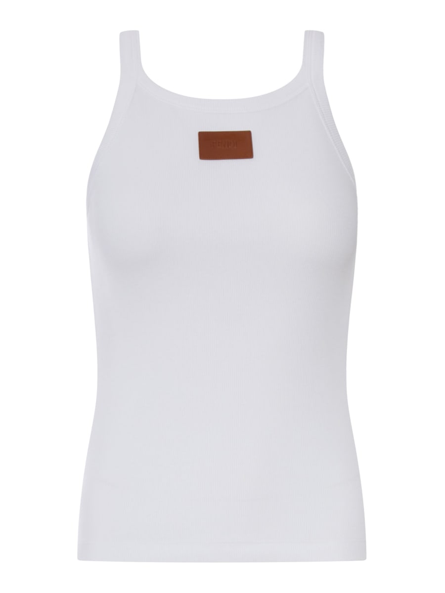 Fendi RIBBED COTTON TOP
