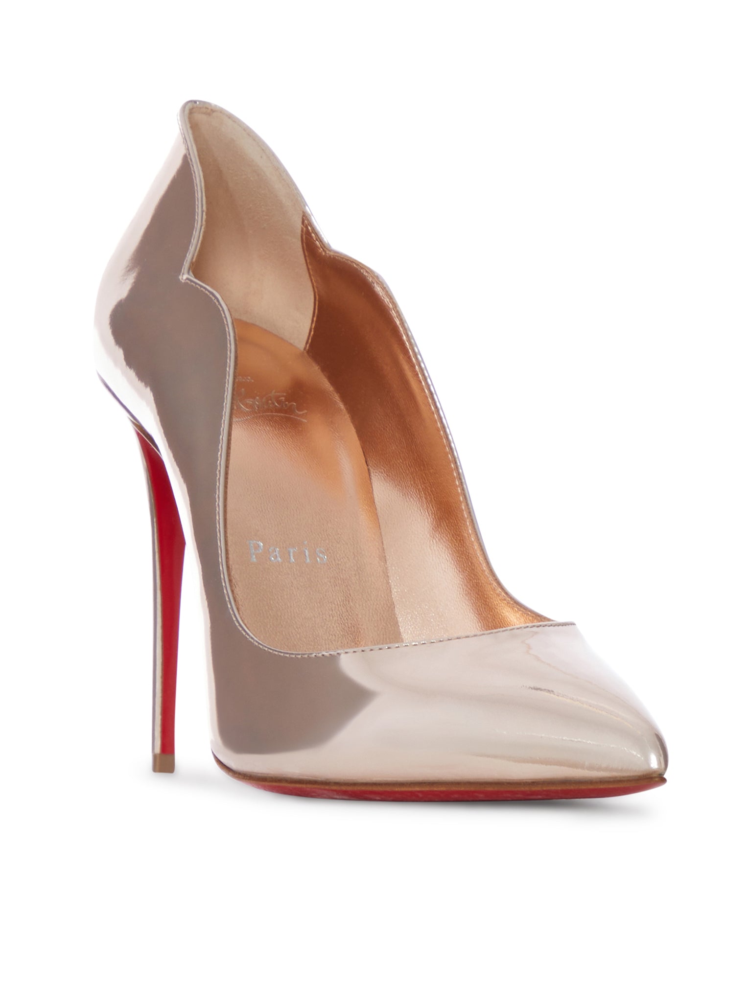 Christian Louboutin NUDE PATENT LEATHER DÉCOLLETÉ WITH STILETTO HEEL, view 2