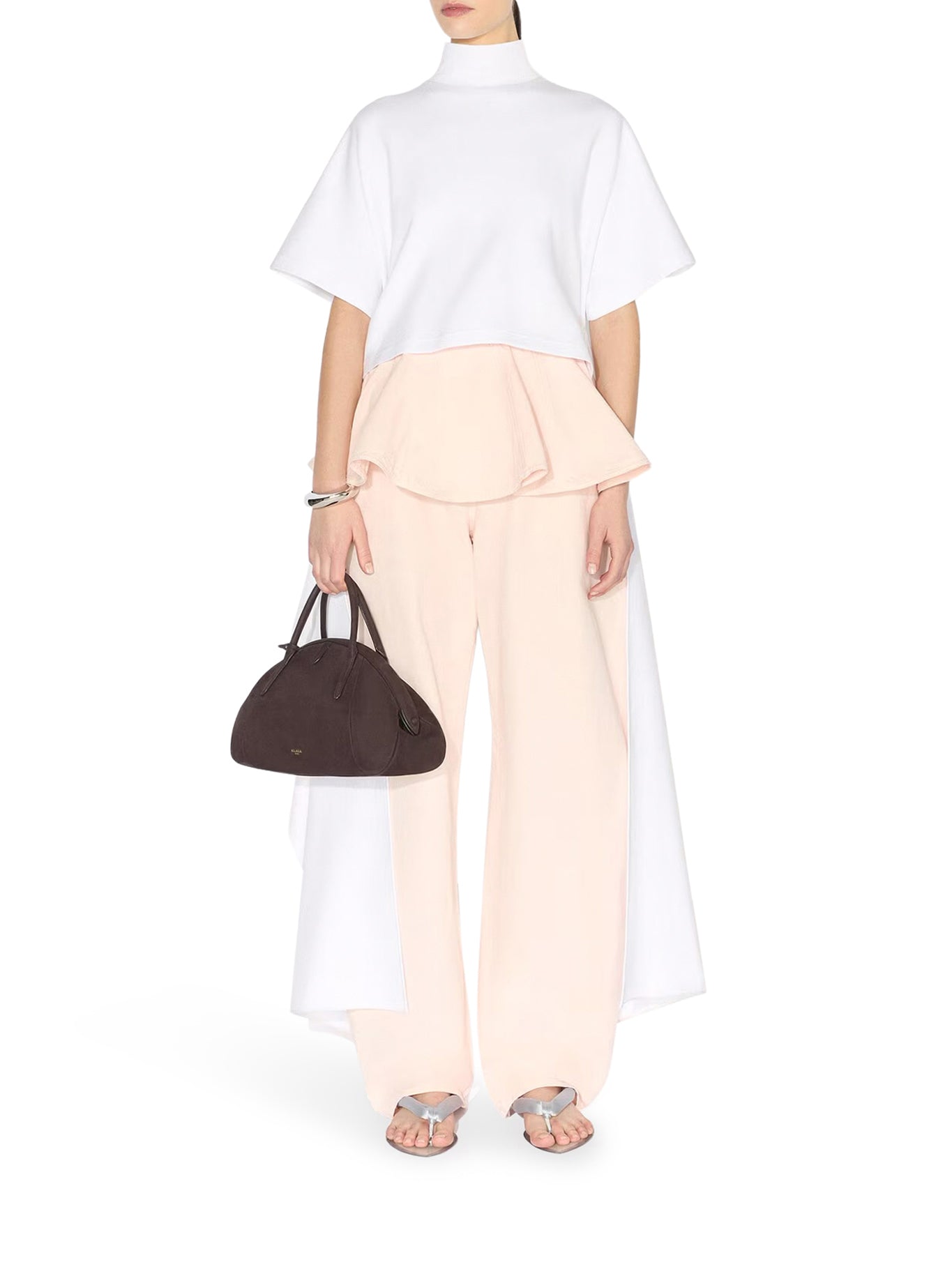 Alaïa ASYMMETRIC COTTON JERSEY T-SHIRT, view 2