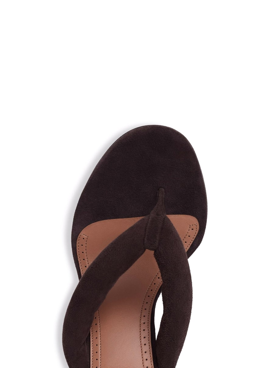Alaïa SUEDE HEEL SANDALS, view 4