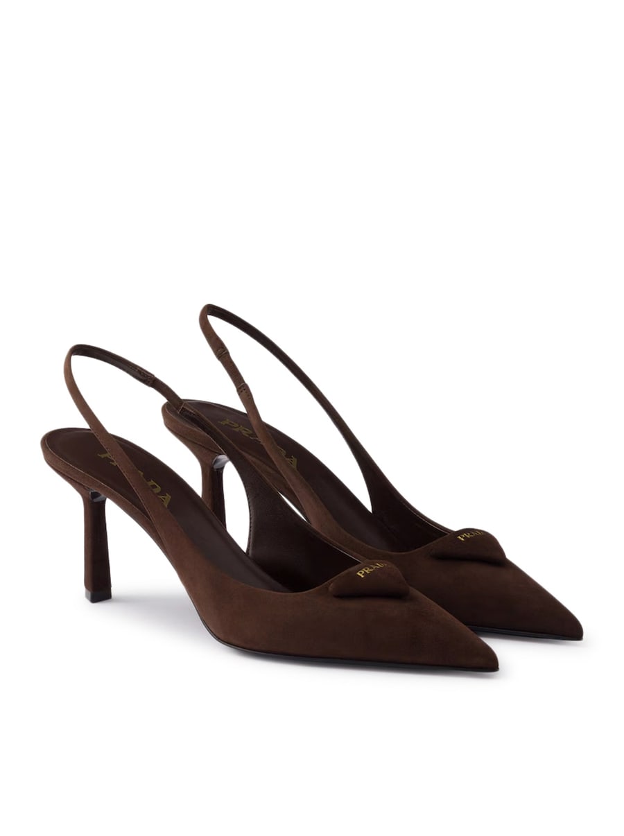Prada SLINGBACK SUEDE LEATHER PUMPS, view 2