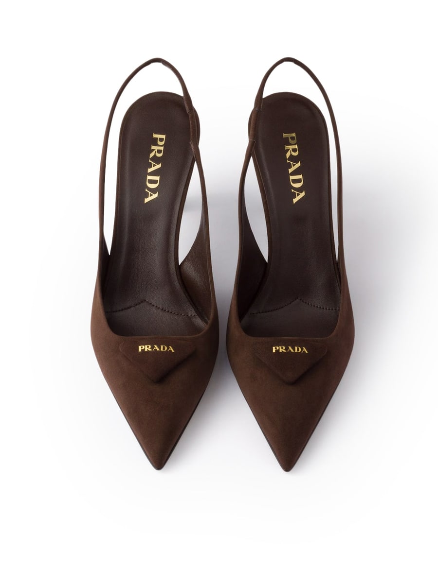 Prada SLINGBACK SUEDE LEATHER PUMPS, view 4