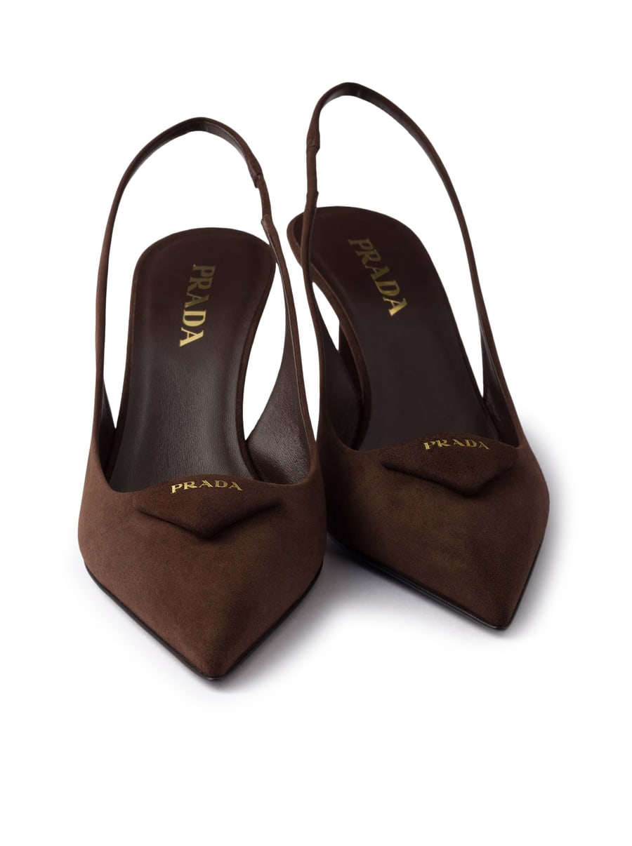 Prada SLINGBACK SUEDE LEATHER PUMPS, view 5