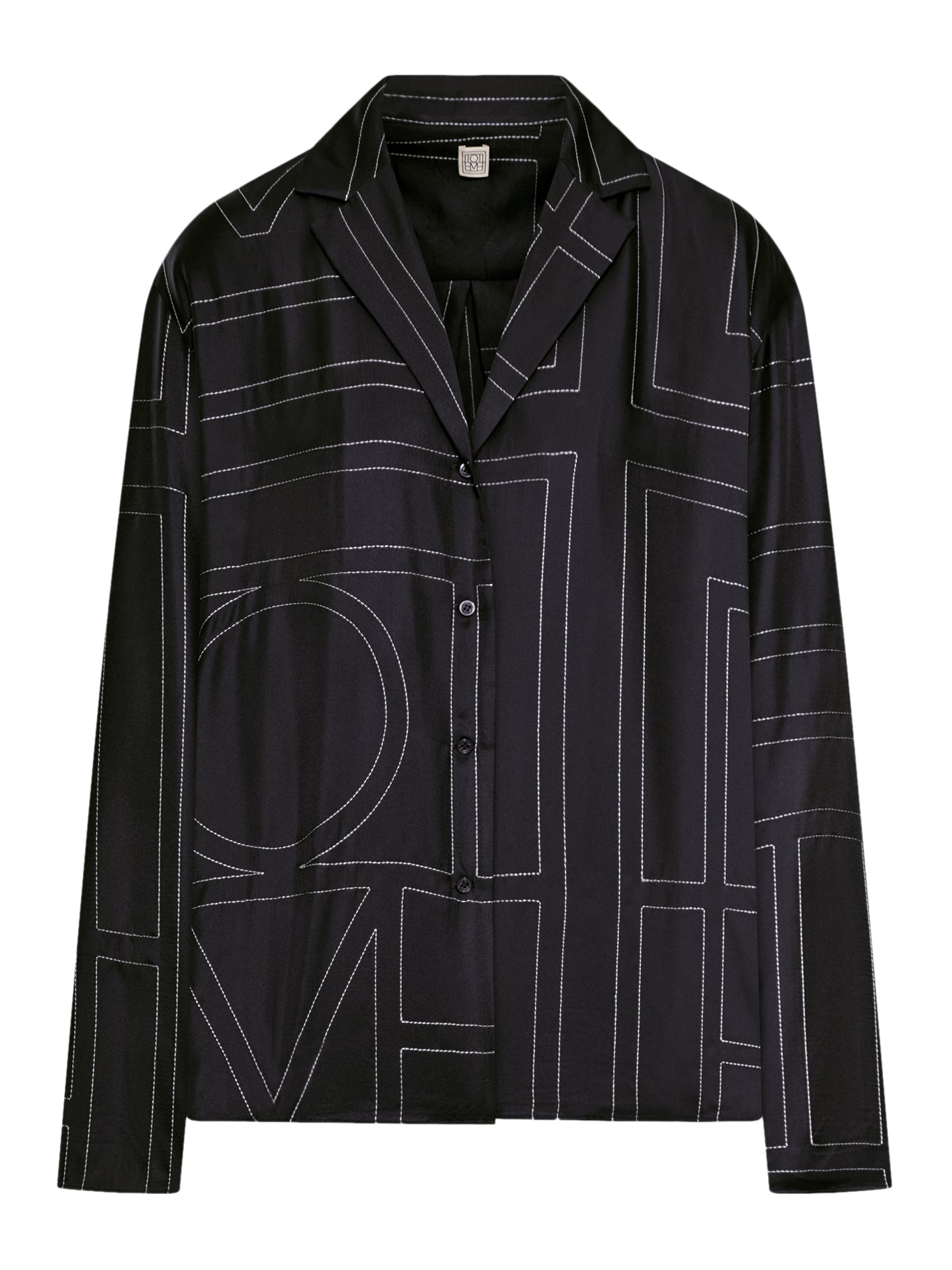 Toteme SILK SHIRT WITH MONOGRAM EMBROIDERY