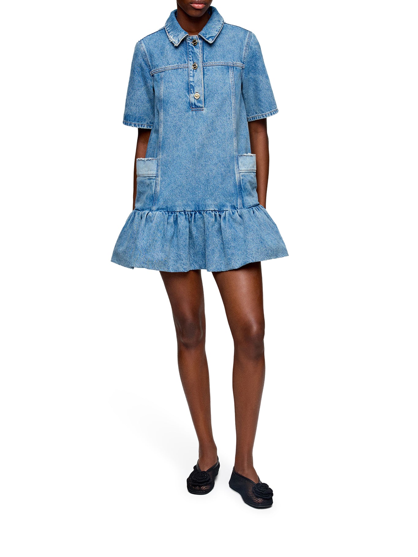 Ganni PATCHWORK DENIM DRESS, view 2