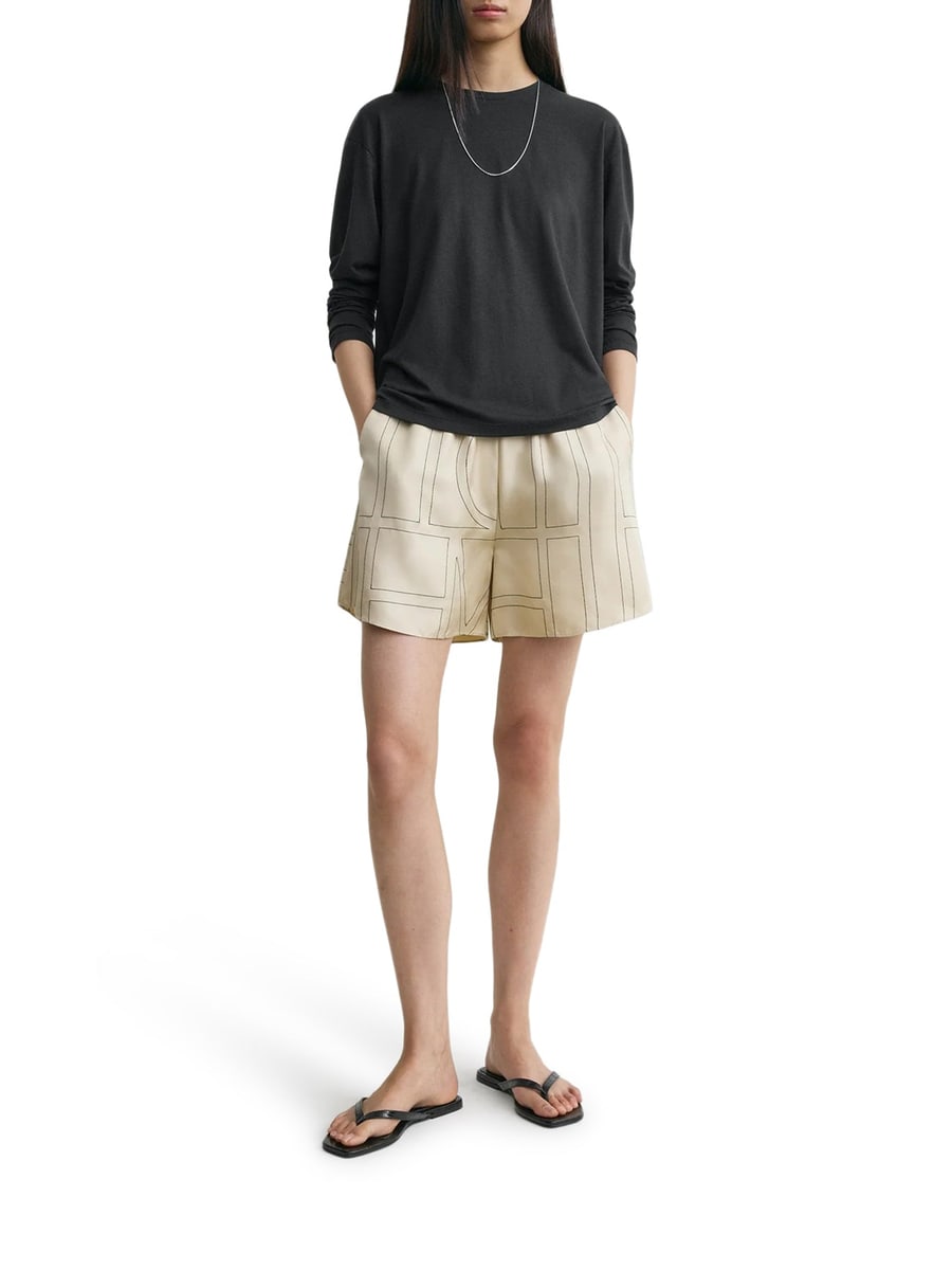 Toteme MONOGRAM SILK SHORTS, view 2
