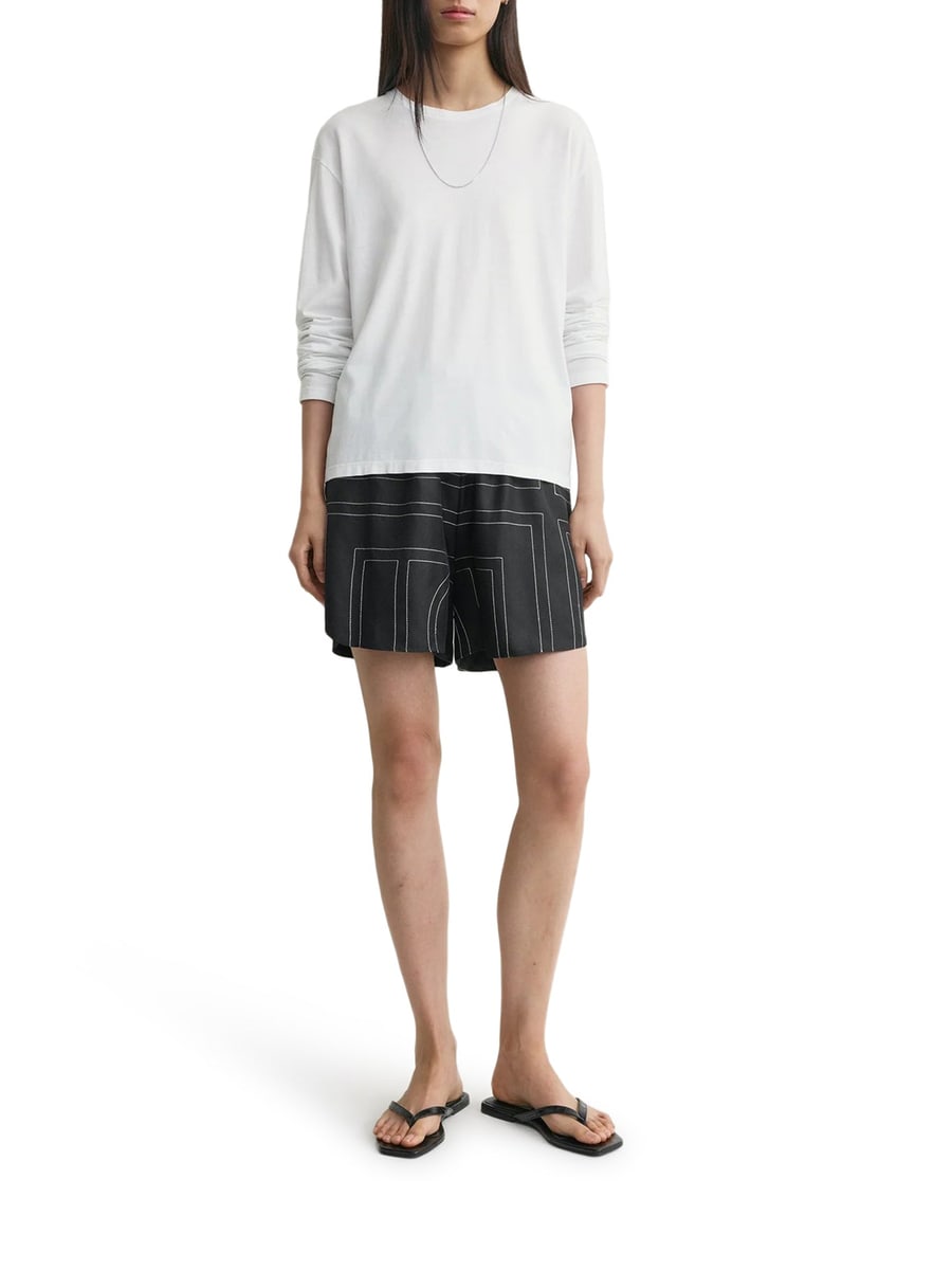 Toteme SHORTS MONOGRAM IN SETA, view 2