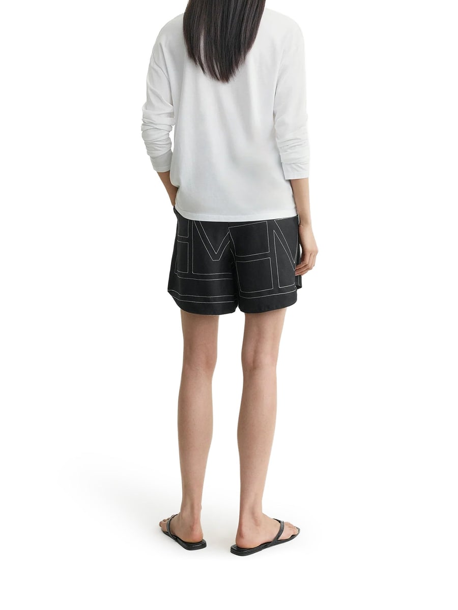 Toteme SHORTS MONOGRAM IN SETA, view 4