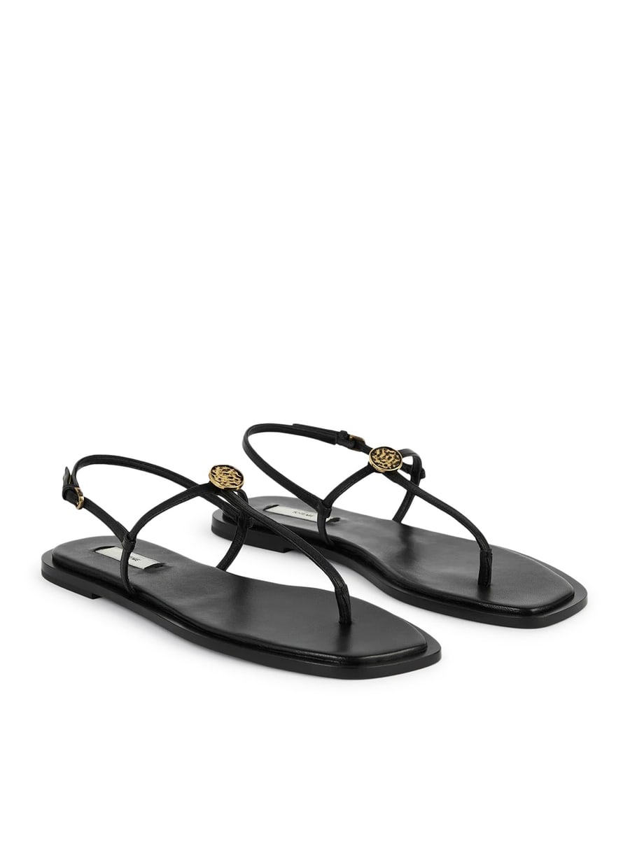 Toteme T-STRAP LEATHER SANDALS, view 4