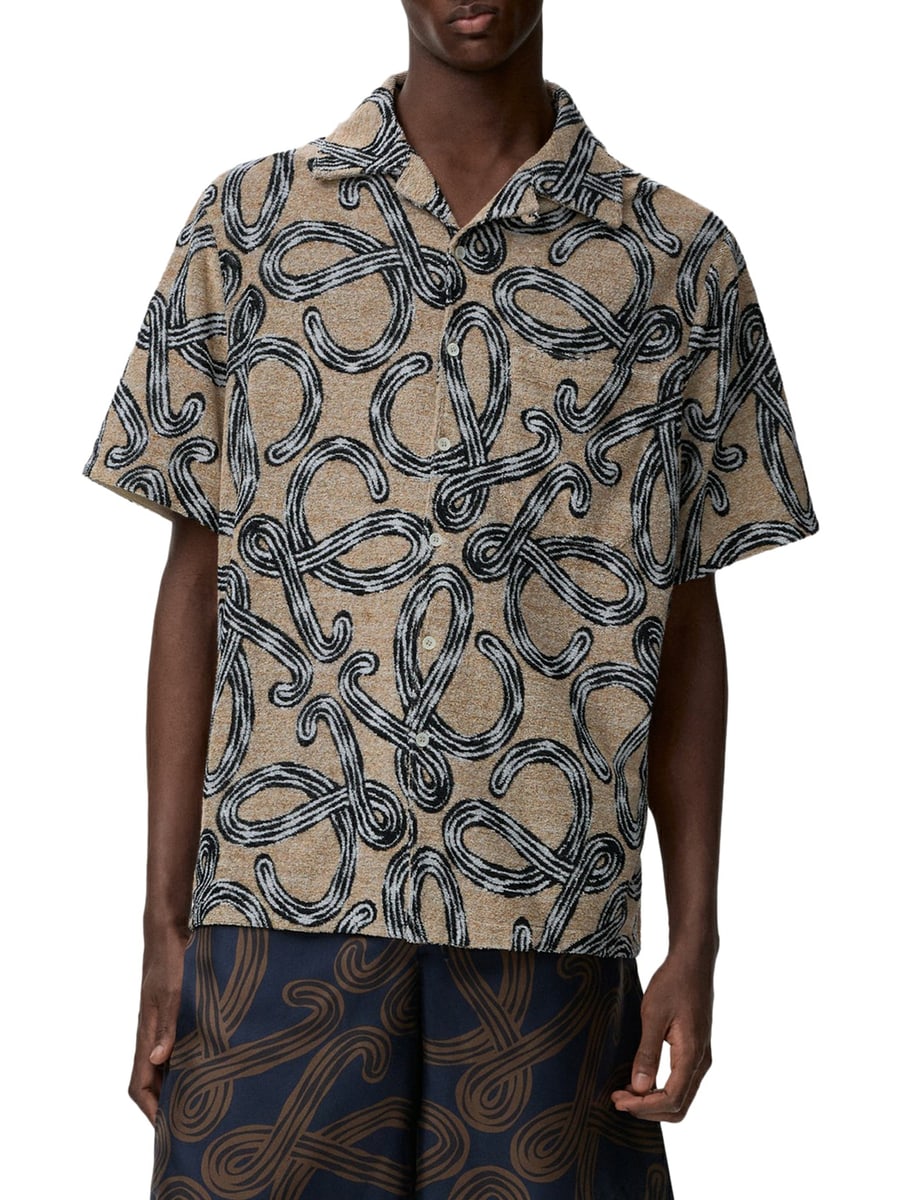 Loewe X Paula's Ibiza SHORT-SLEEVED SHIRT WITH ALL-OVER ANAGRAM, view 3