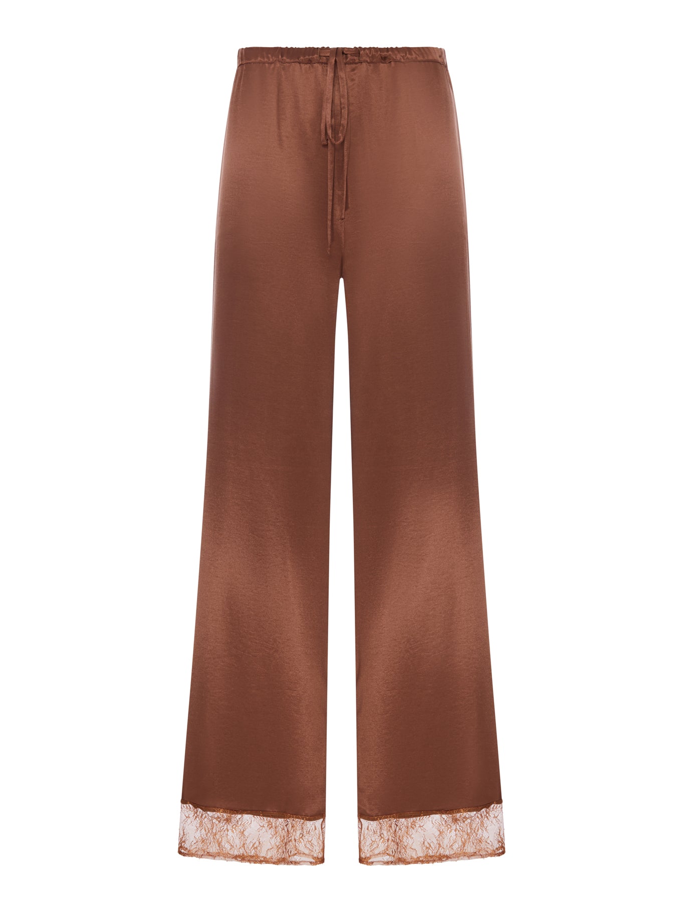 The Nina Studio SILK PALAZZO TROUSERS WITH LACE DETAIL