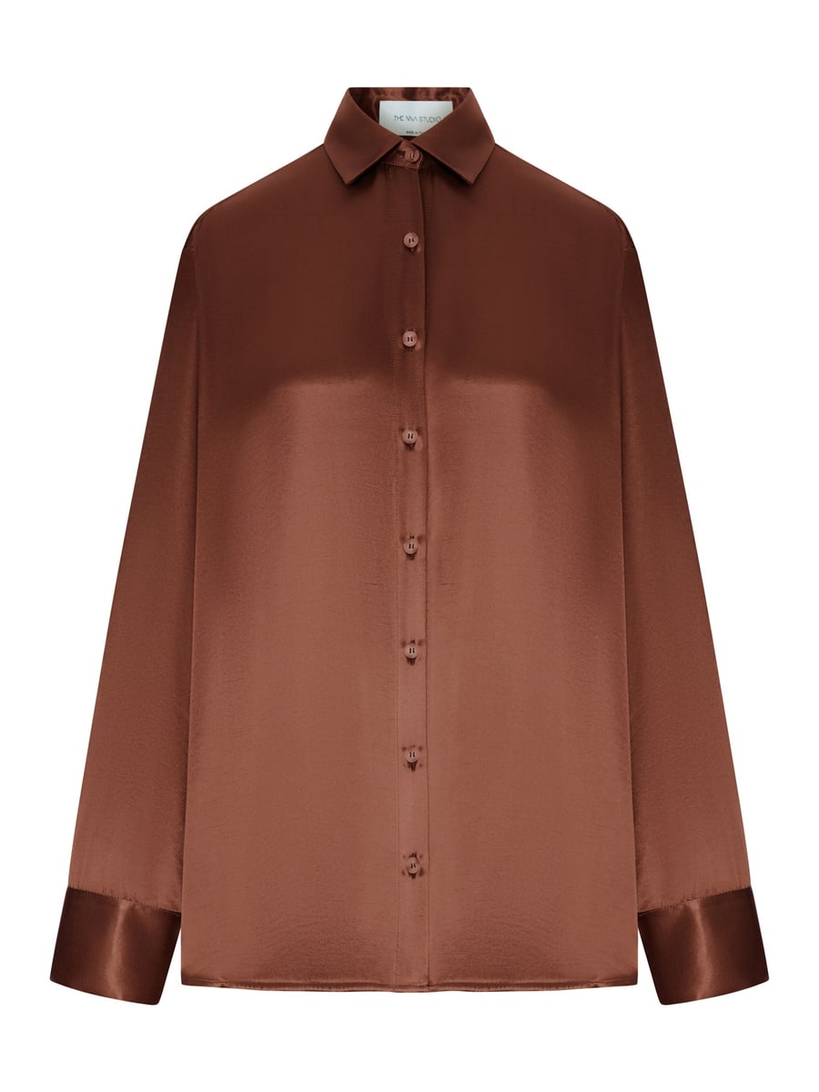 The Nina Studio OVERSIZED SILK SHIRT WITH VERTICAL BACK OPENING