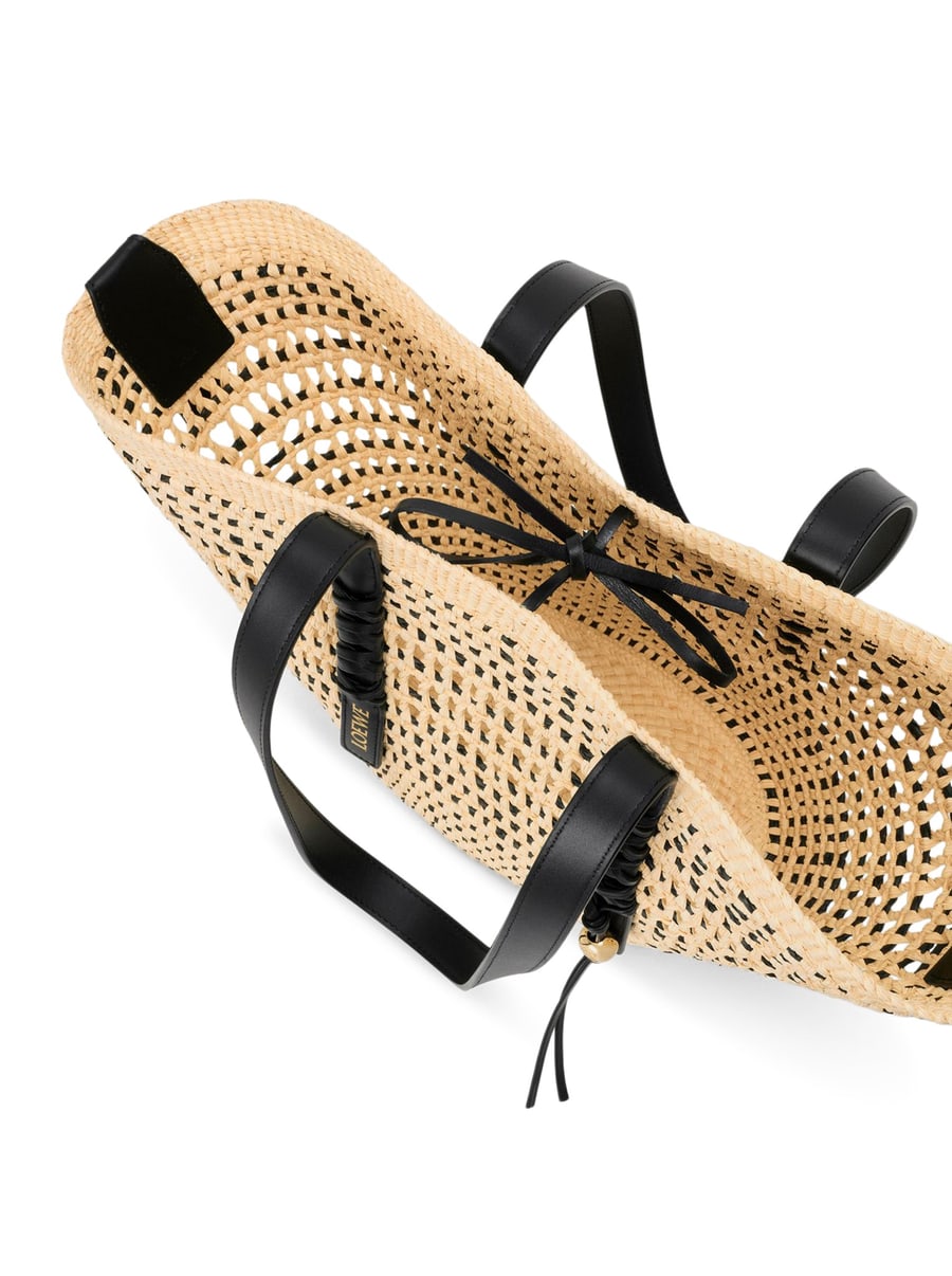 Loewe X Paula's Ibiza MEDIUM BRAID BASKET BAG IN IRACA PALM AND CALFSKIN, view 6