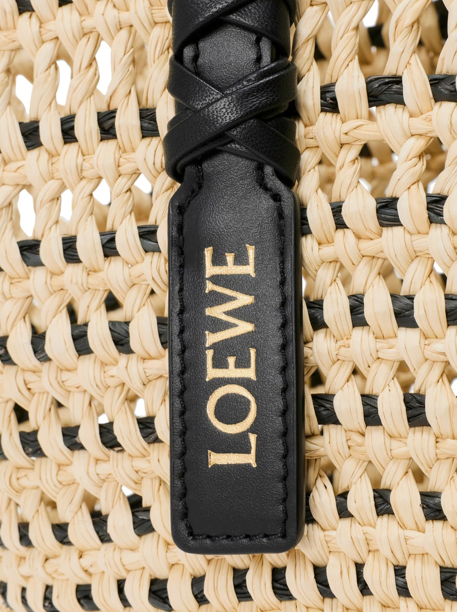 Loewe X Paula's Ibiza MEDIUM BRAID BASKET BAG IN IRACA PALM AND CALFSKIN, view 7