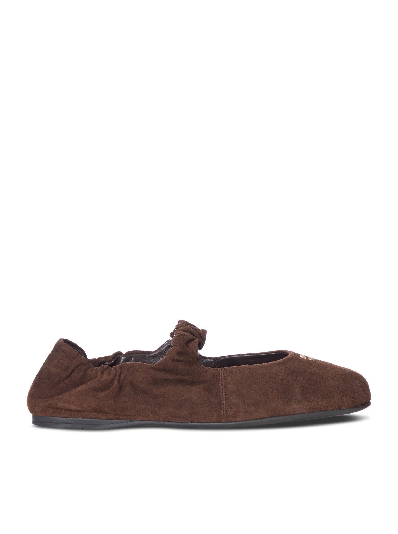 Miu Miu RUFFLED SUEDE BALLERINAS
