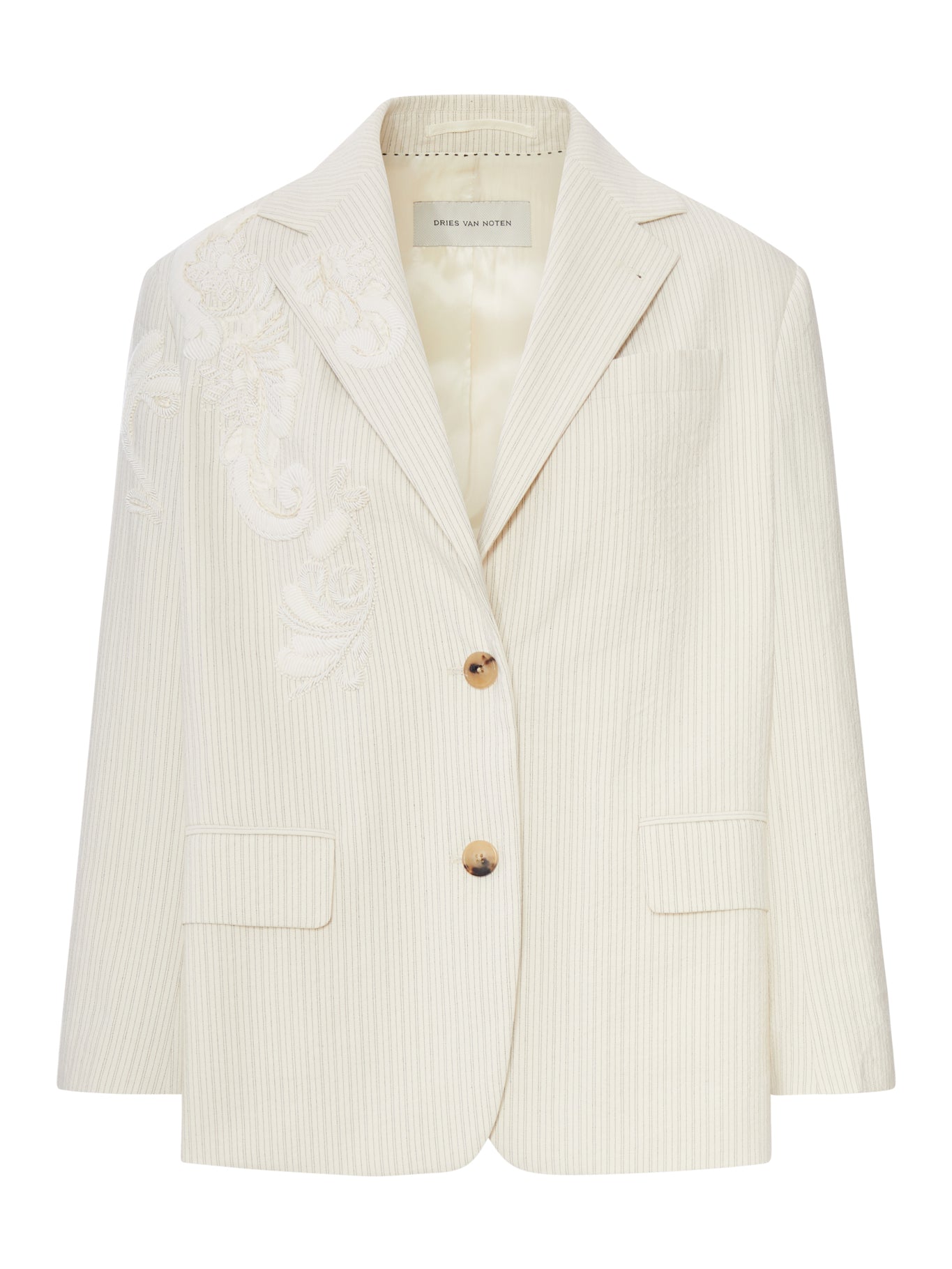 Dries Van Noten SINGLE-BREASTED JACKET WITH FLORAL EMBROIDERY