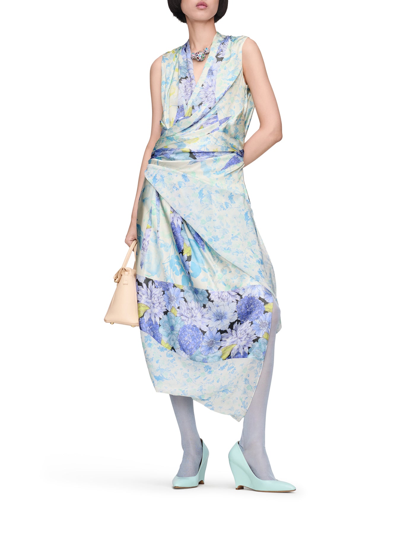 Maison Margiela FLORAL SILK WRAP DRESS, view 2