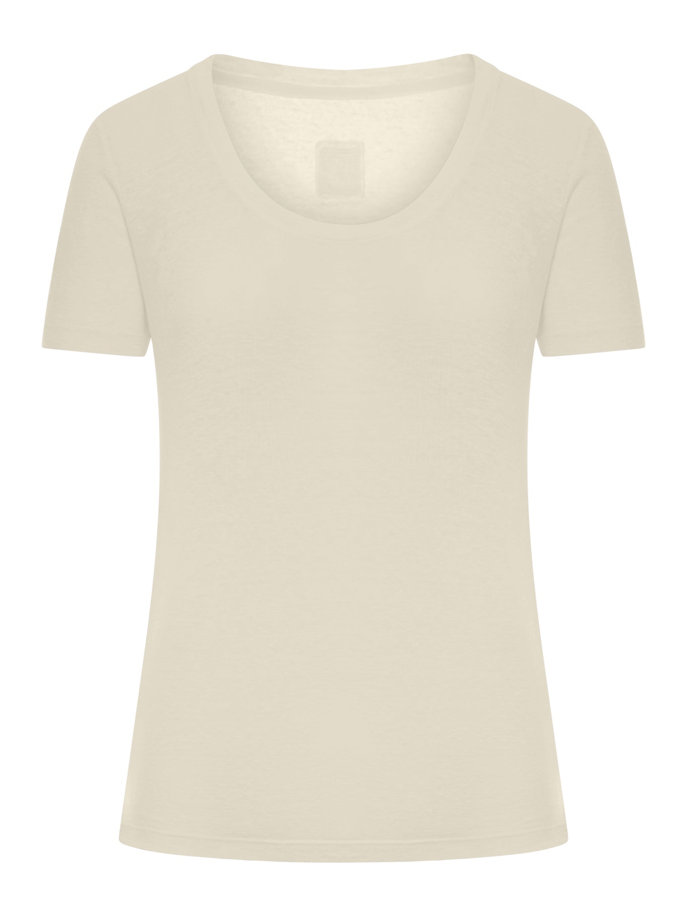 120% Lino SHORT-SLEEVED T-SHIRT WITH WIDE NECKLINE