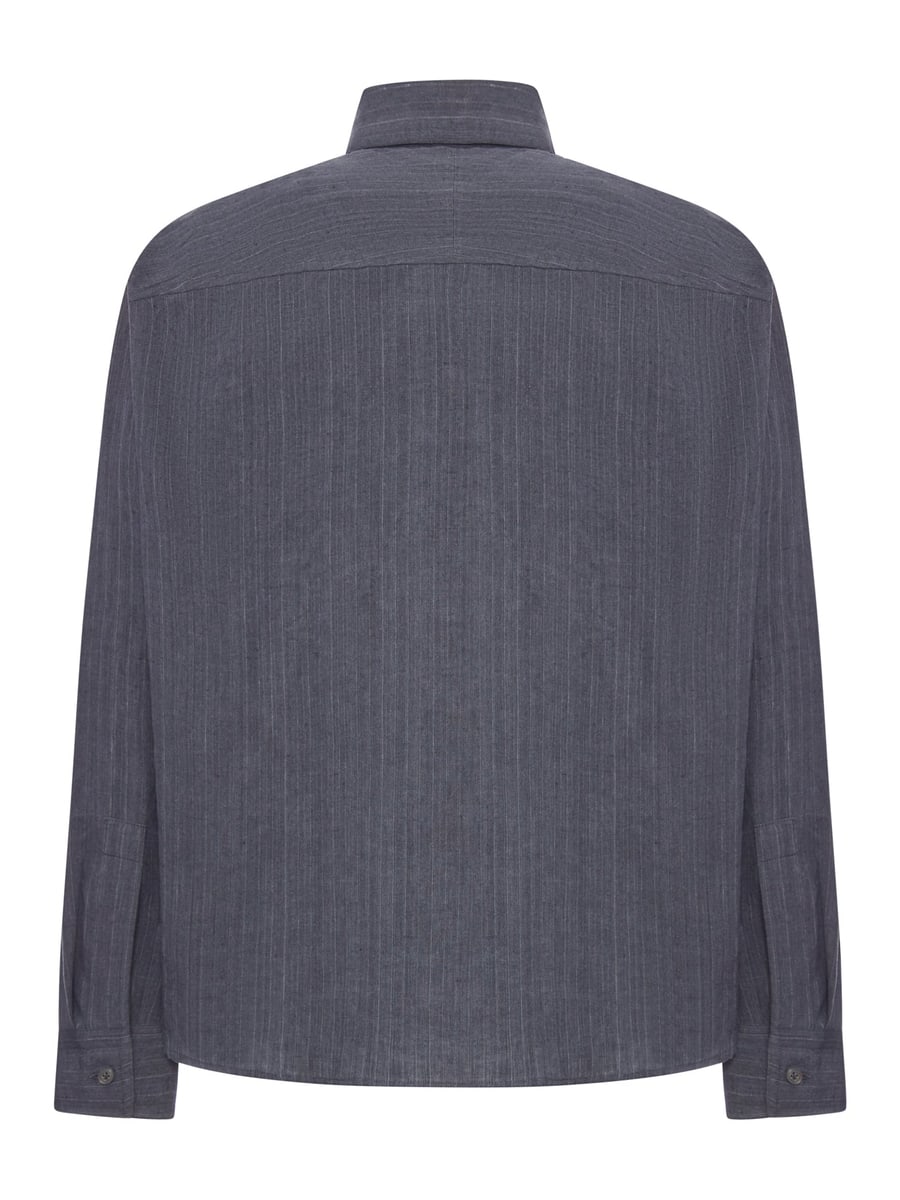 Lardini STRIPED LINEN SHIRT, view 2