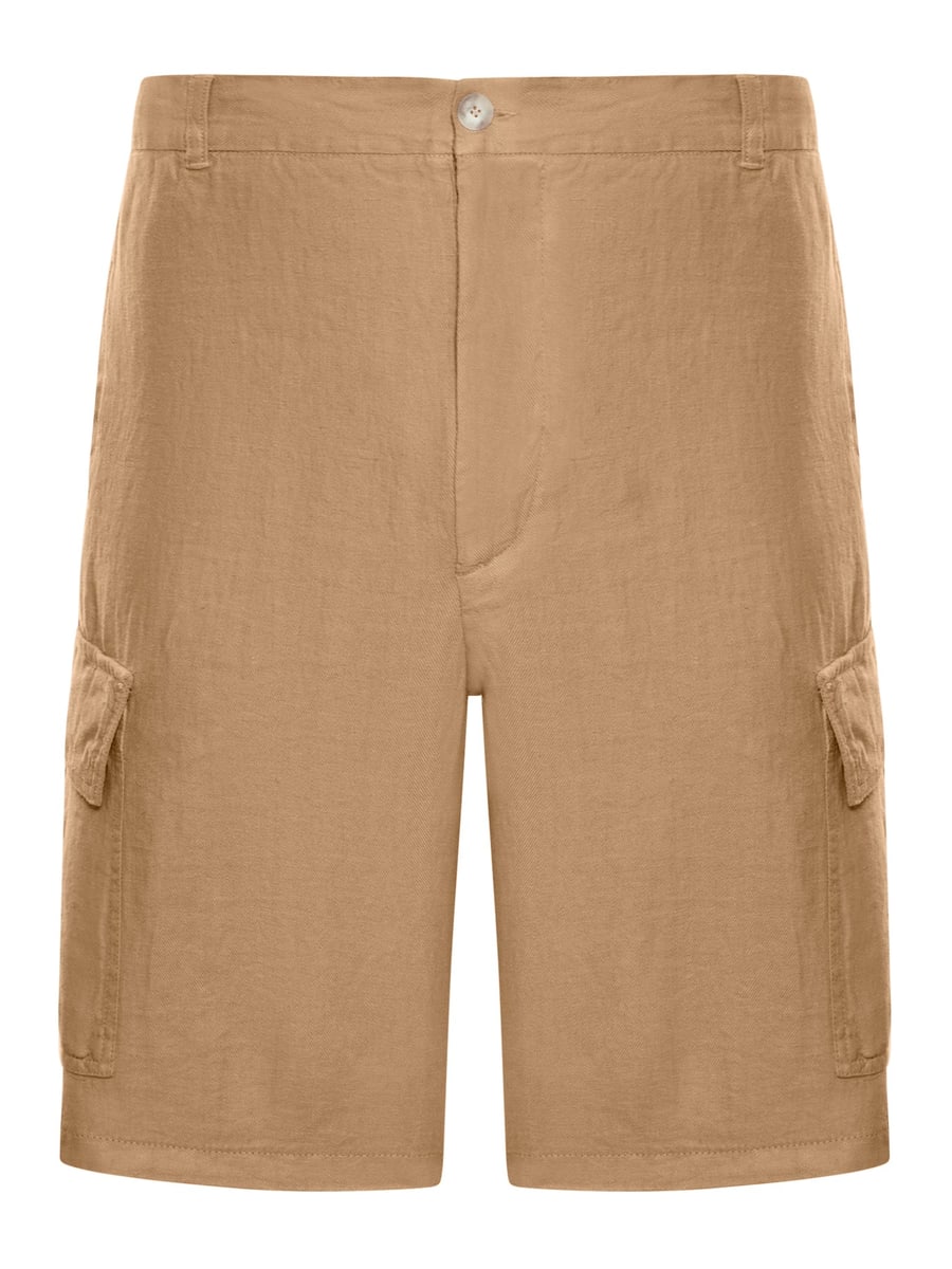 120% Lino LINEN CARGO BERMUDA SHORTS