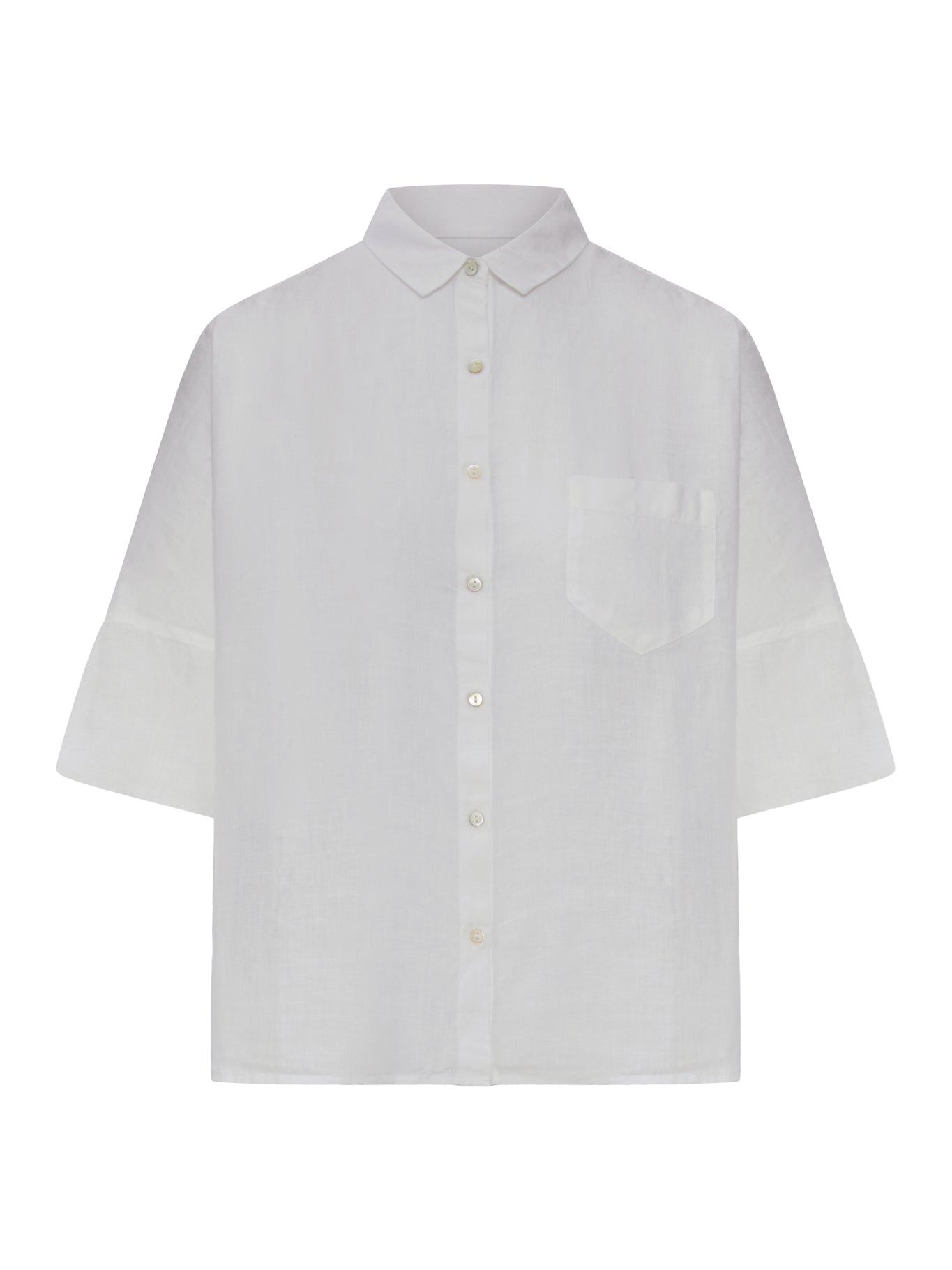 120% Lino LINEN SHIRT WITH CLASSIC COLLAR