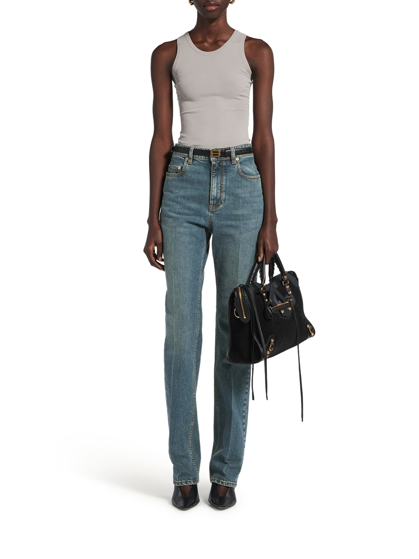 Balenciaga HIGH-WAISTED JEANS IN VINTAGE BLUE, view 2