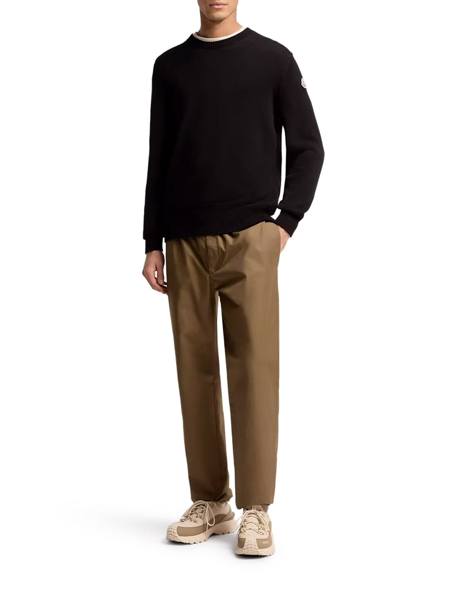 Moncler COTTON SWEATER WITH LOGO PATCH, view 2
