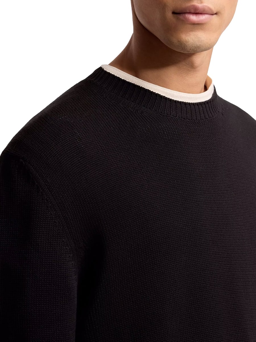 Moncler COTTON SWEATER WITH LOGO PATCH, view 6