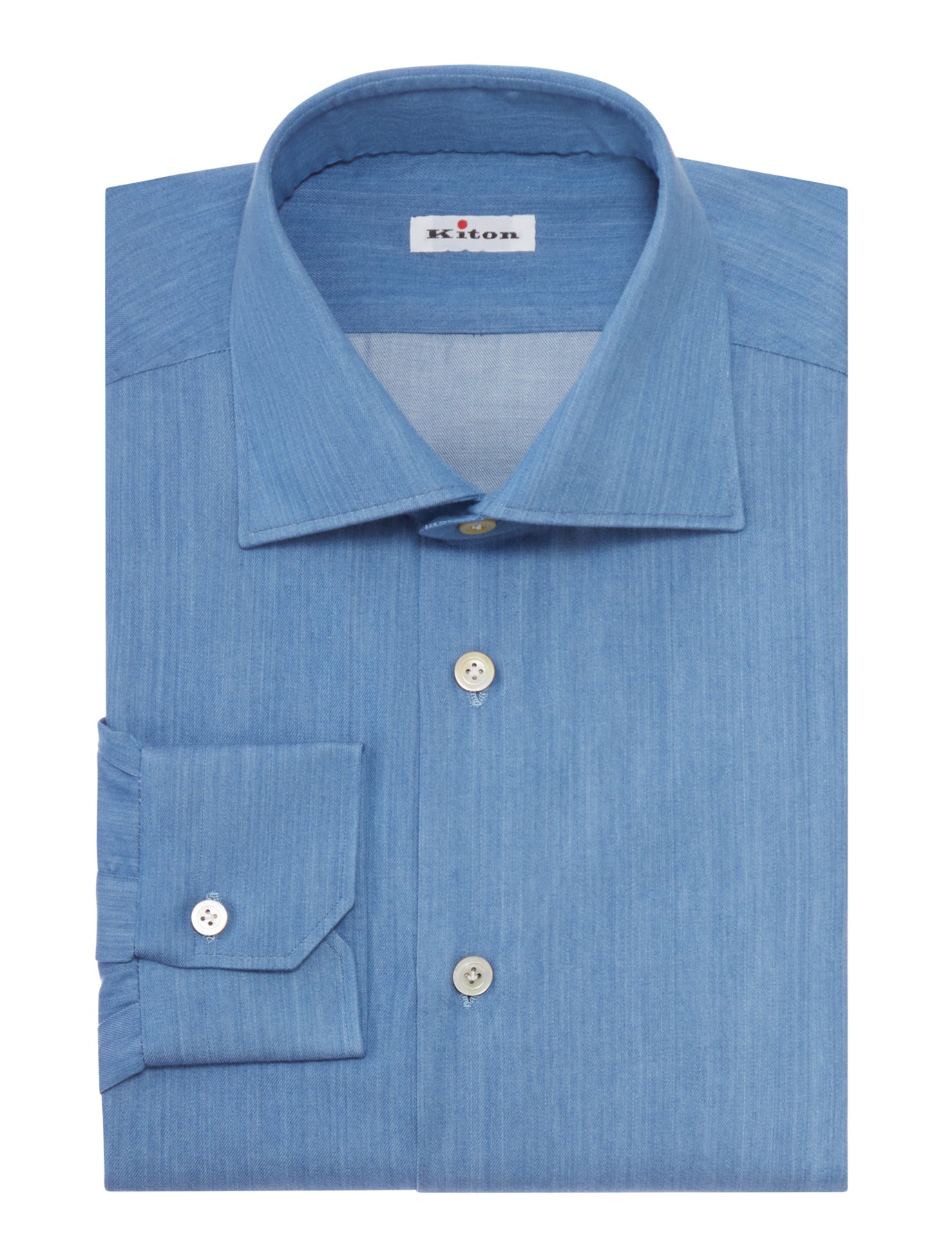 Kiton CLASSIC DENIM-EFFECT COTTON SHIRT