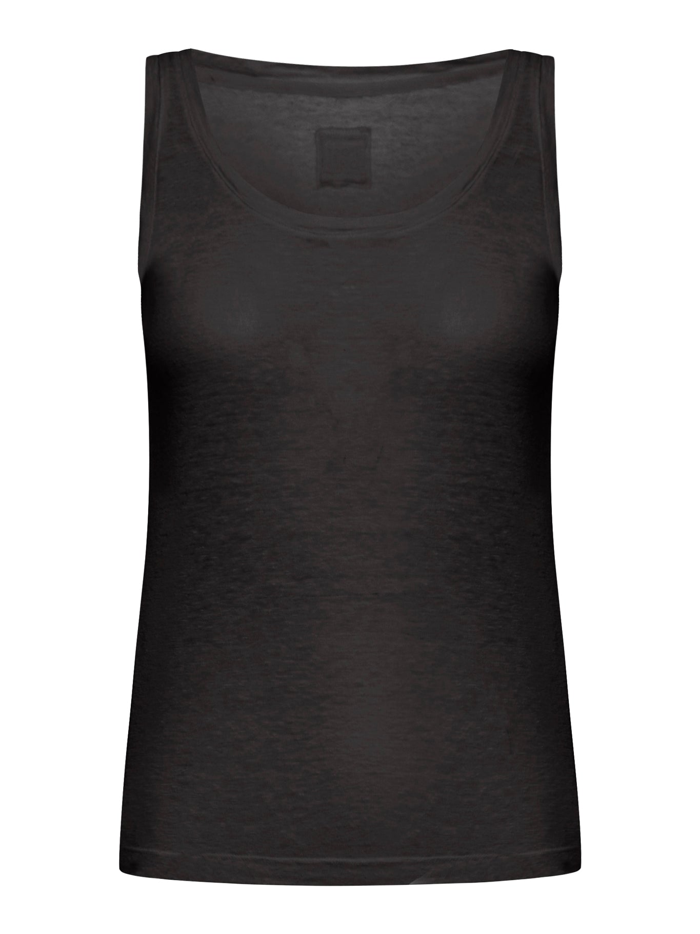 120% Lino LINEN TOP WITH DEEP NECKLINE