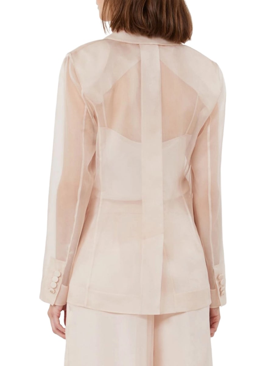 Max Mara Pianoforte SILK ORGANZA SLOGAN JACKET, view 4