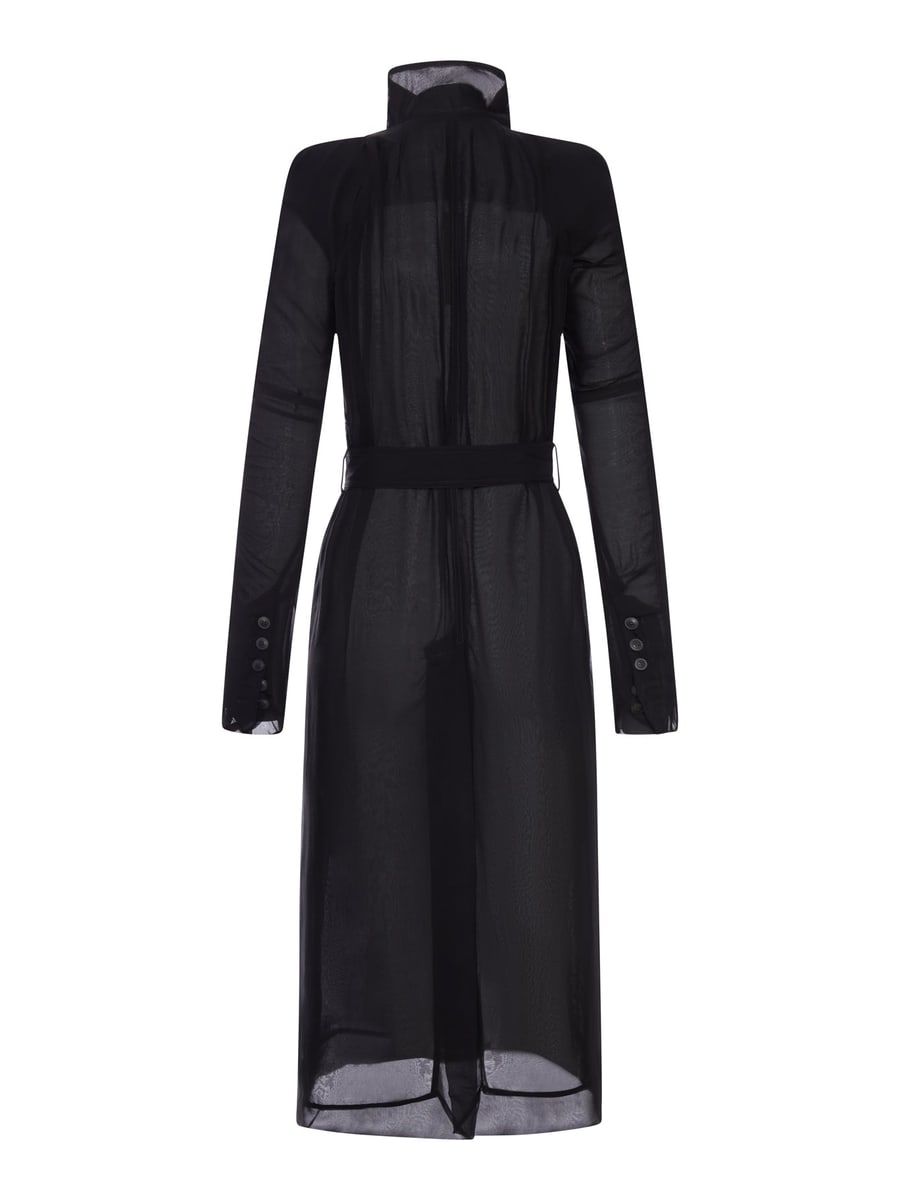 Rick Owens MARIA TRENCH COAT IN TRANSPARENT ORGANZA WITH BELT, view 2