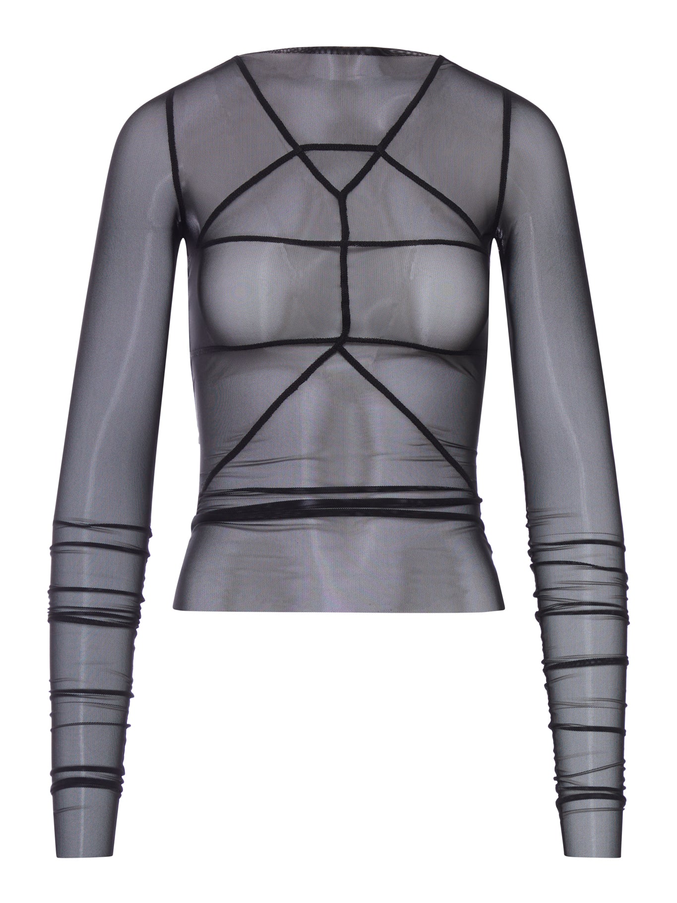 Rick Owens TEMPLE T-SHIRT IN TRANSPARENT TULLE
