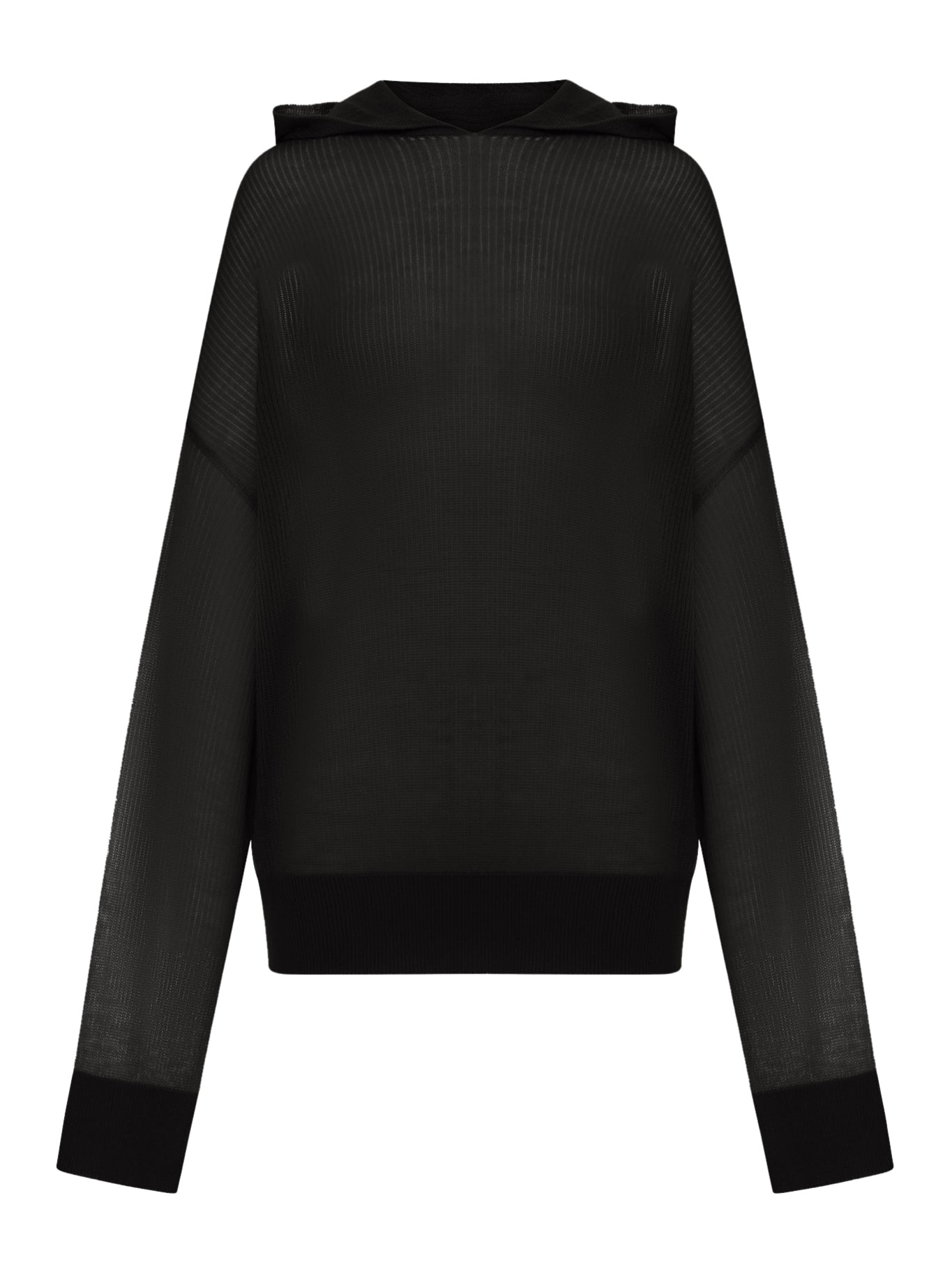 Rick Owens SEMI-TRANSPARENT KNIT SWEATSHIRT WITH HOOD