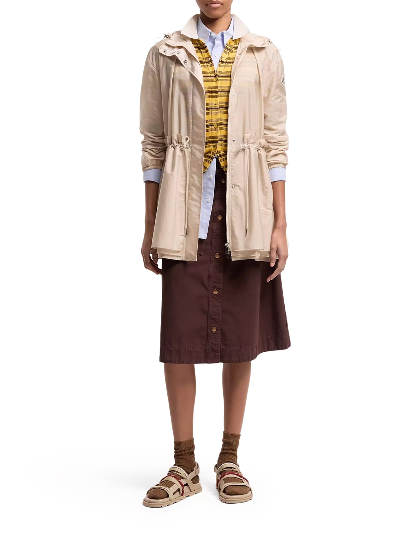 Moncler MIDI WETEAU JACKET WITH HOOD AND RUFFLES, view 2