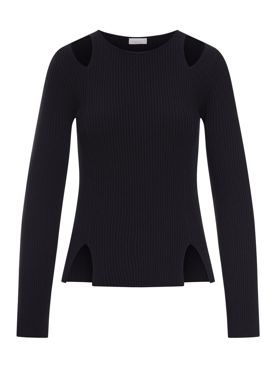 Roberto Collina RIBBED SWEATER WITH CUT-OUT INSERTS