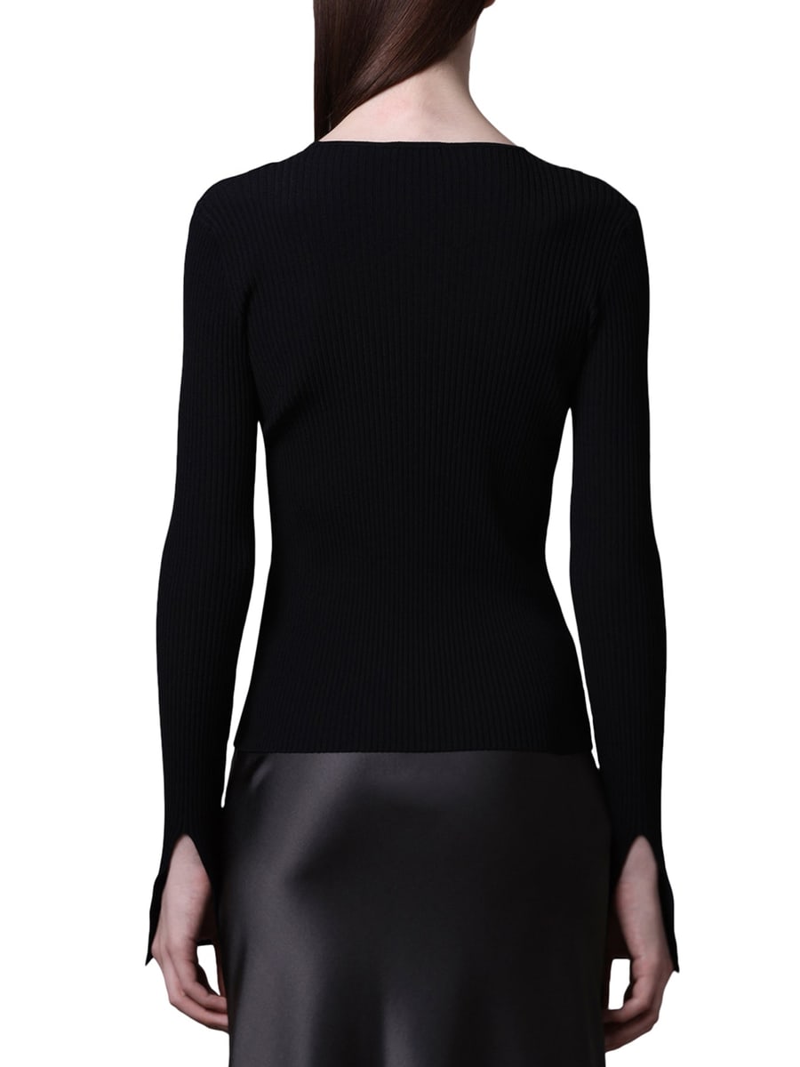 Roberto Collina RIBBED SWEATER WITH CUT-OUT INSERTS, view 4