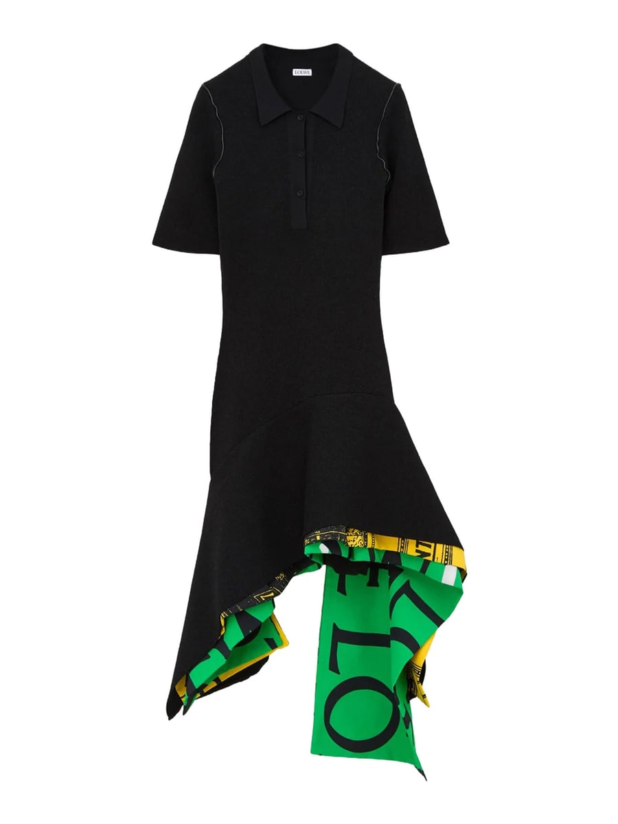 Loewe ASYMMETRIC DRESS WITH MULTI-LAYERED HEM
