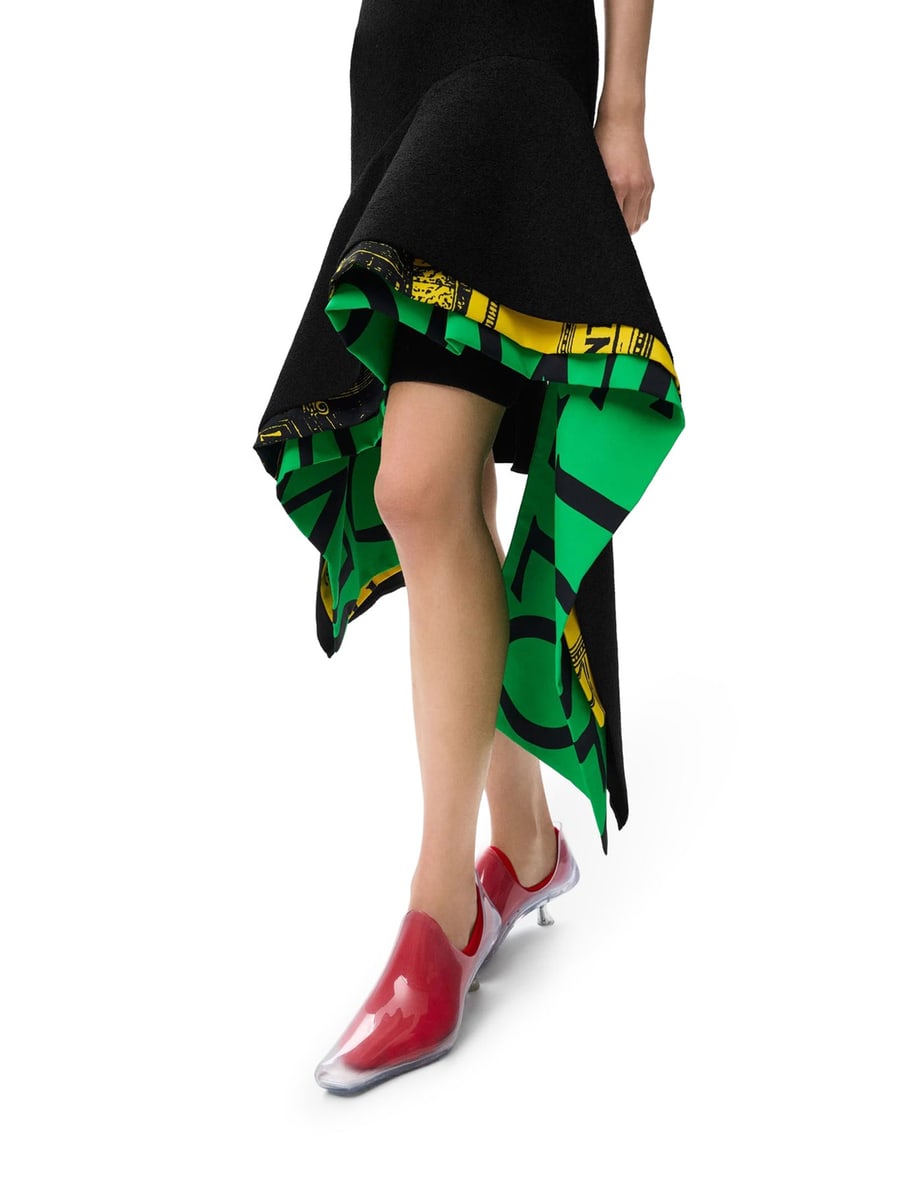 Loewe ASYMMETRIC DRESS WITH MULTI-LAYERED HEM, view 4