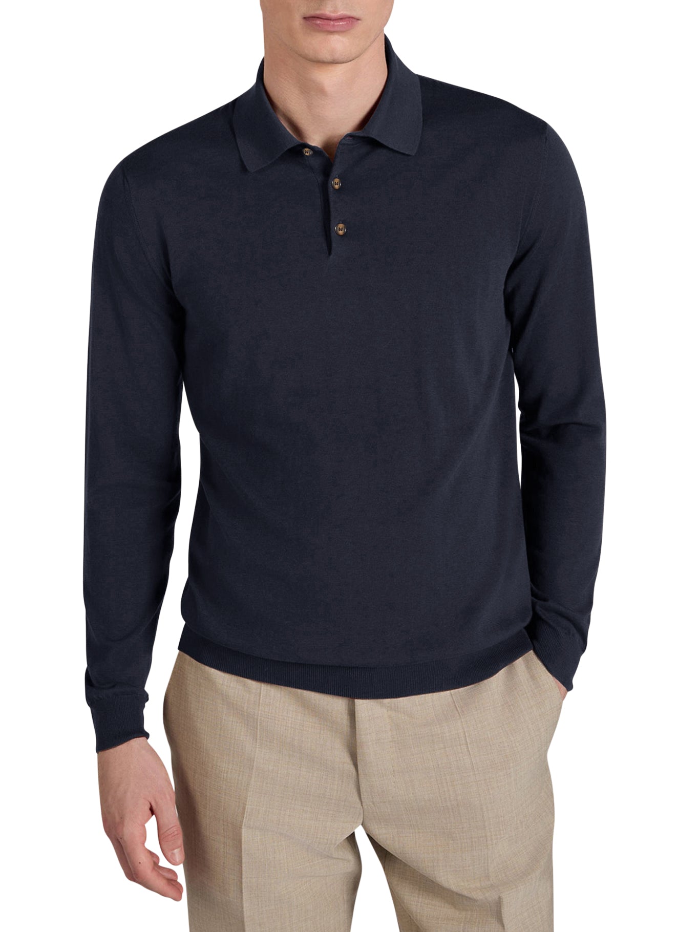 Zanone SLIM FIT COTTON AND SILK POLO SHIRT, view 2