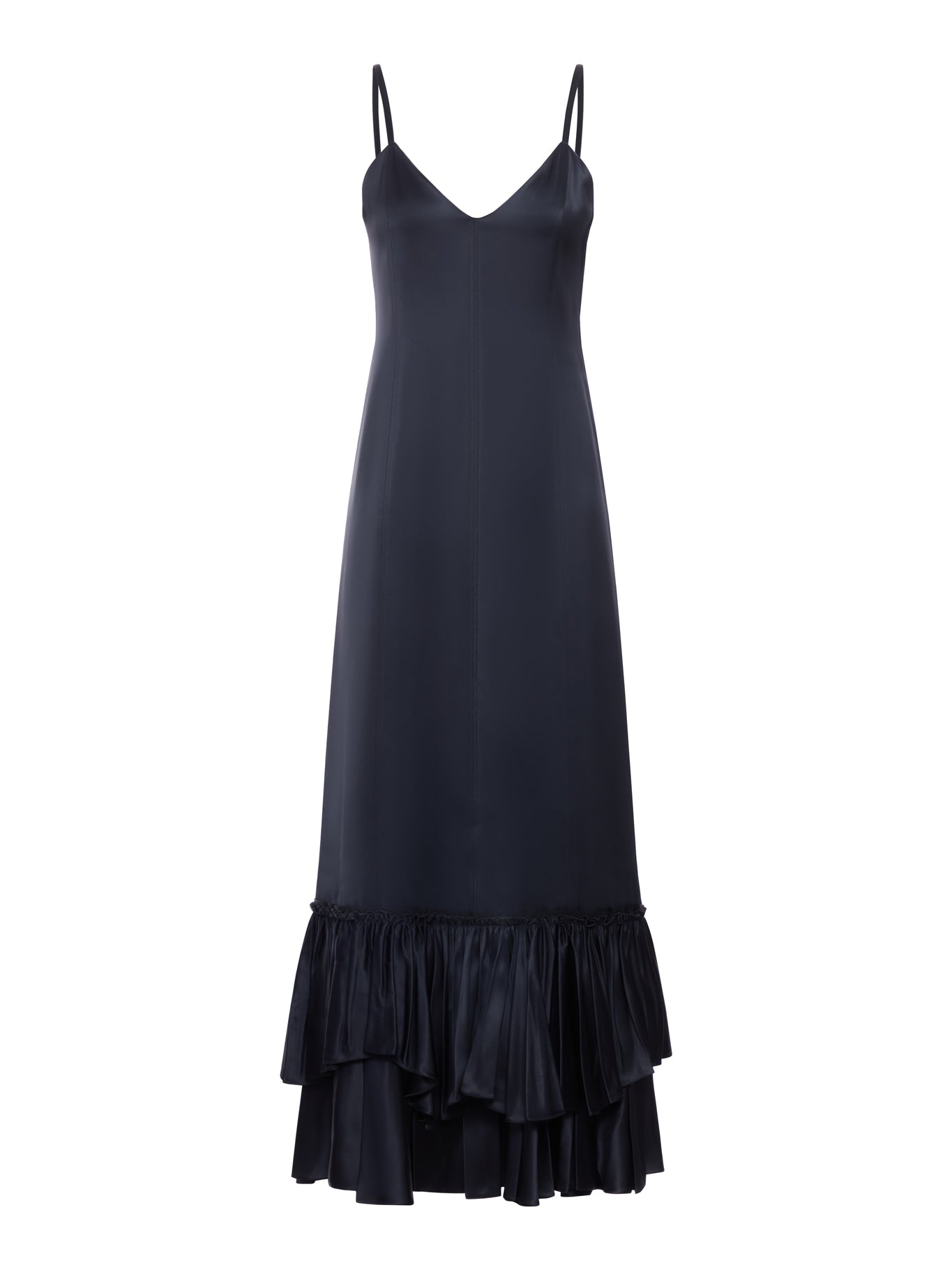 Jil Sander RUFFLED SILK BLEND DRESS