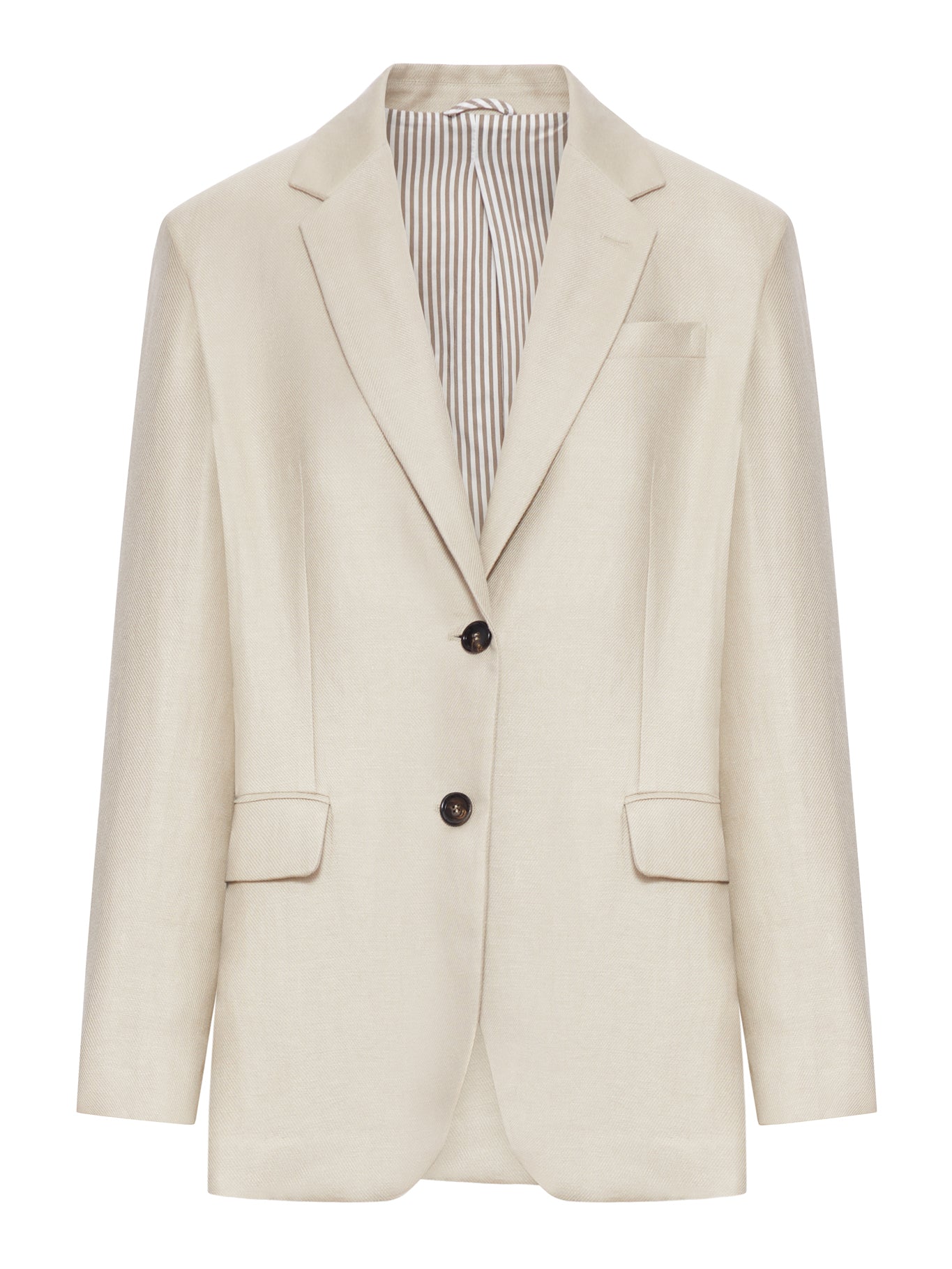 Brunello Cucinelli SINGLE-BREASTED TAILORED LINEN JACKET