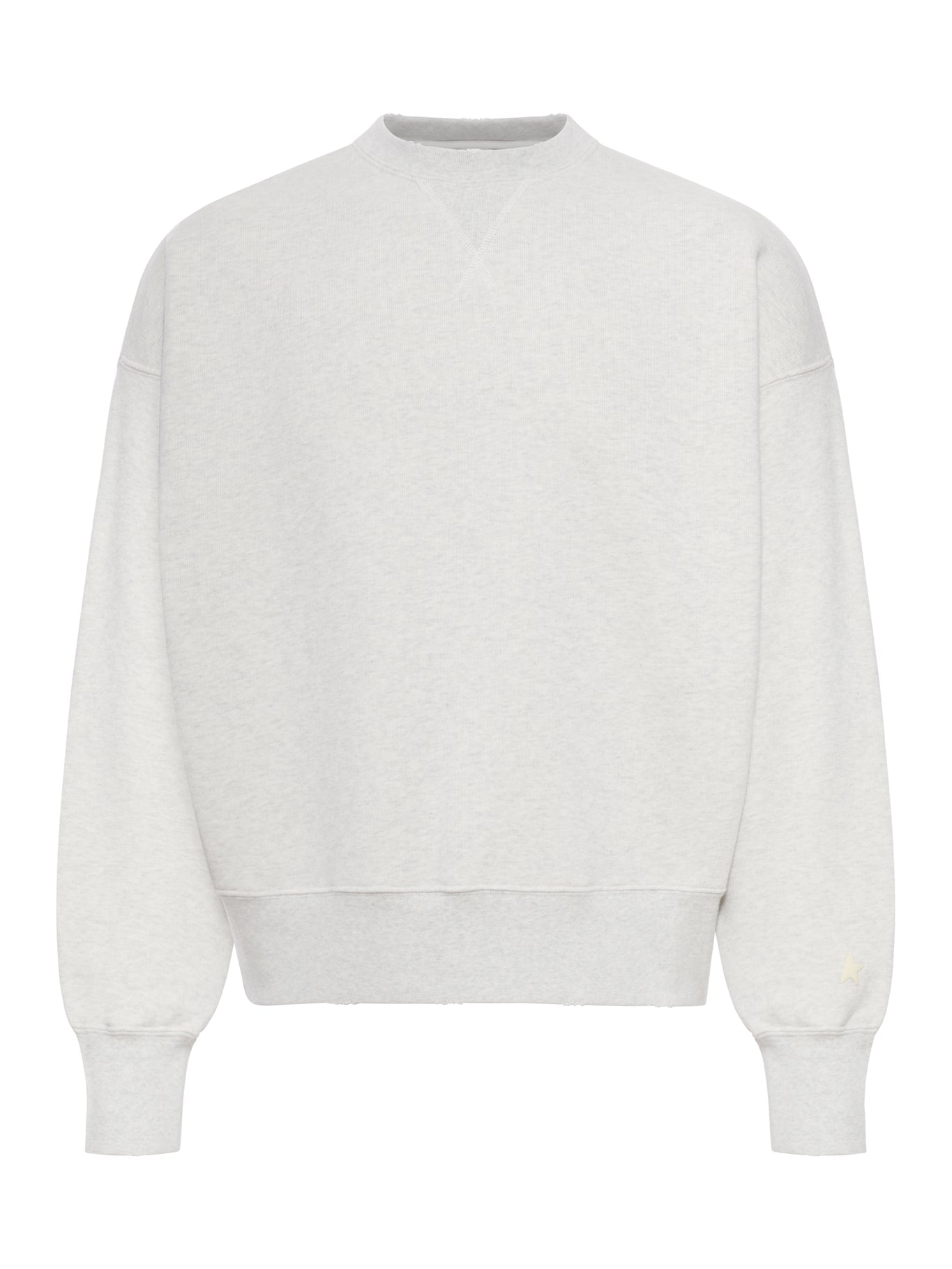Golden Goose UNISEX STAR SWEATSHIRT IN GREY COTTON WITH EMBROIDERY AND CRYSTALS