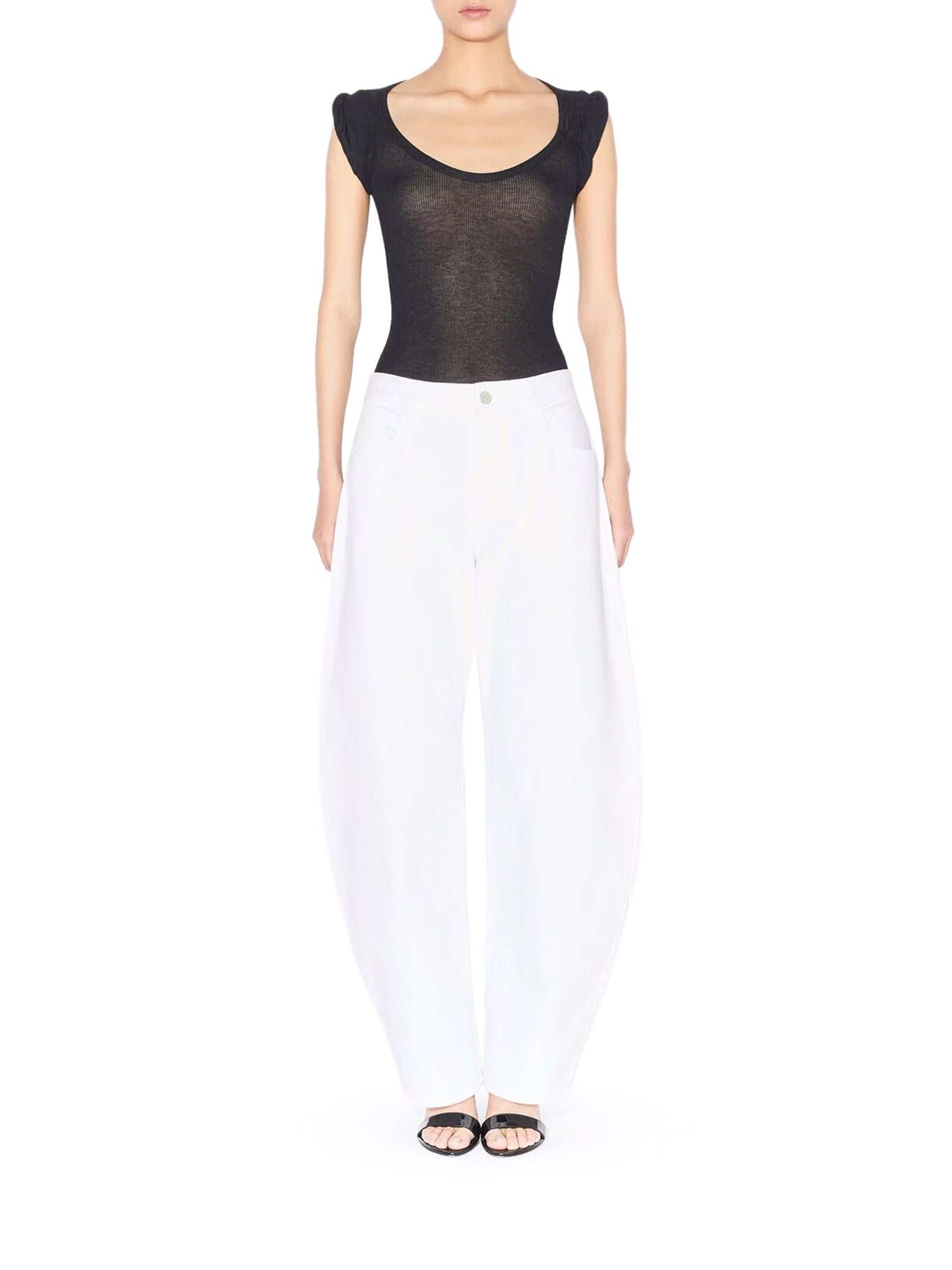 Alaïa LOW-WAISTED ROUNDED JEANS, view 2